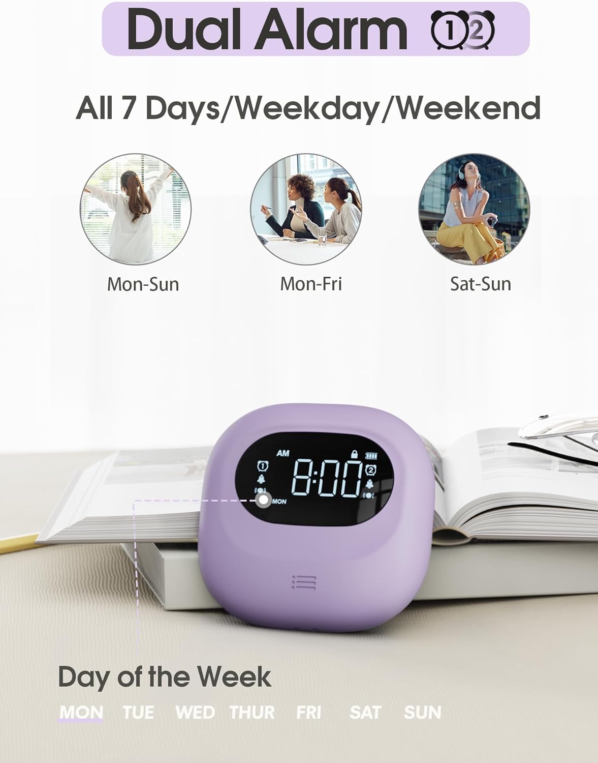 Roxicosly Super Strong Vibrating Alarm Clock for Heavy Sleepers