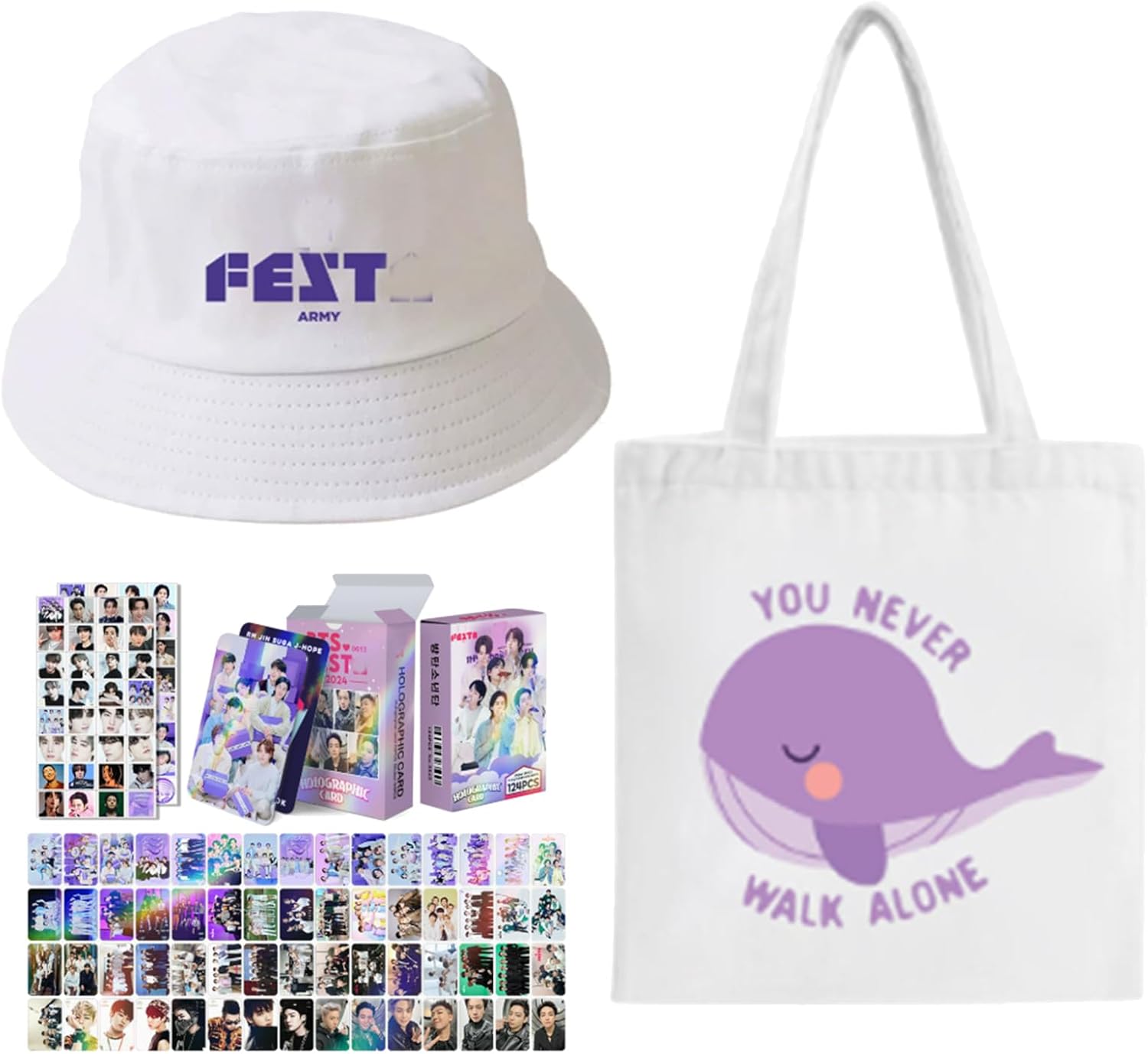 Rikrot BTS 10TH Anniversary Gift Set with Hat and Canvas Bag