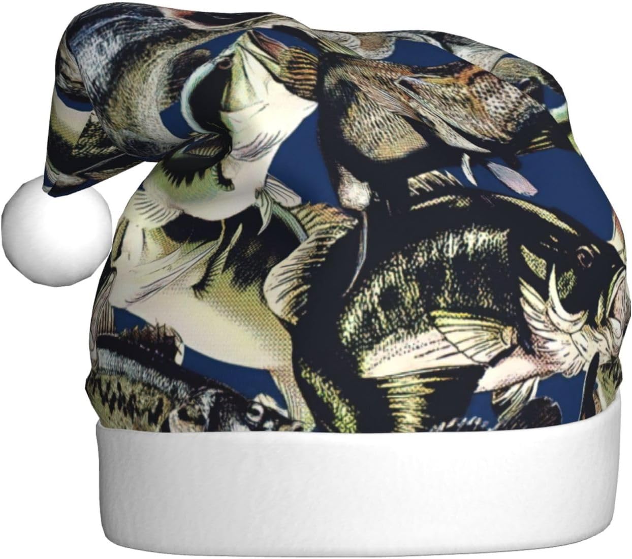 QinZheng Personalized Santa Hat with Fish Print