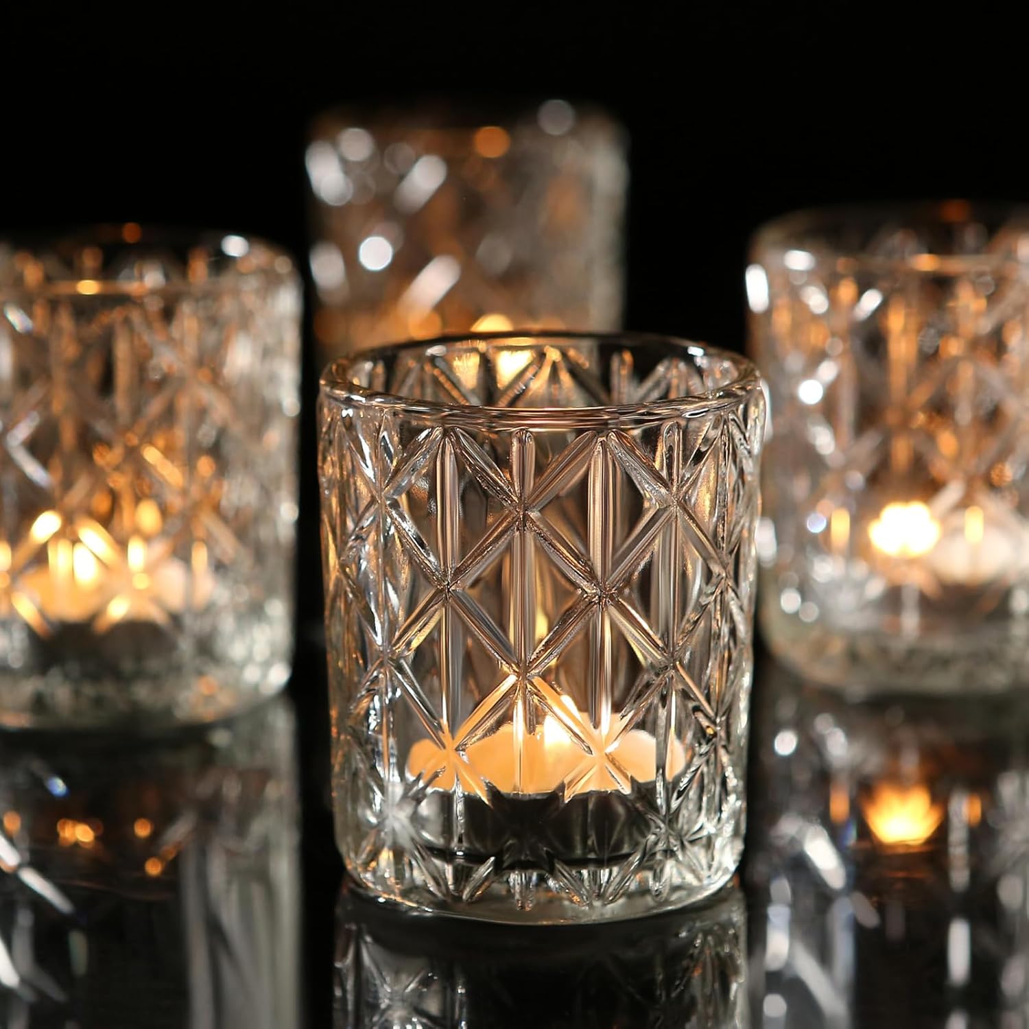 24pcs Clear Votive Candle Holders - 2x25 Inch Glass Holders for Wedding Centerpieces