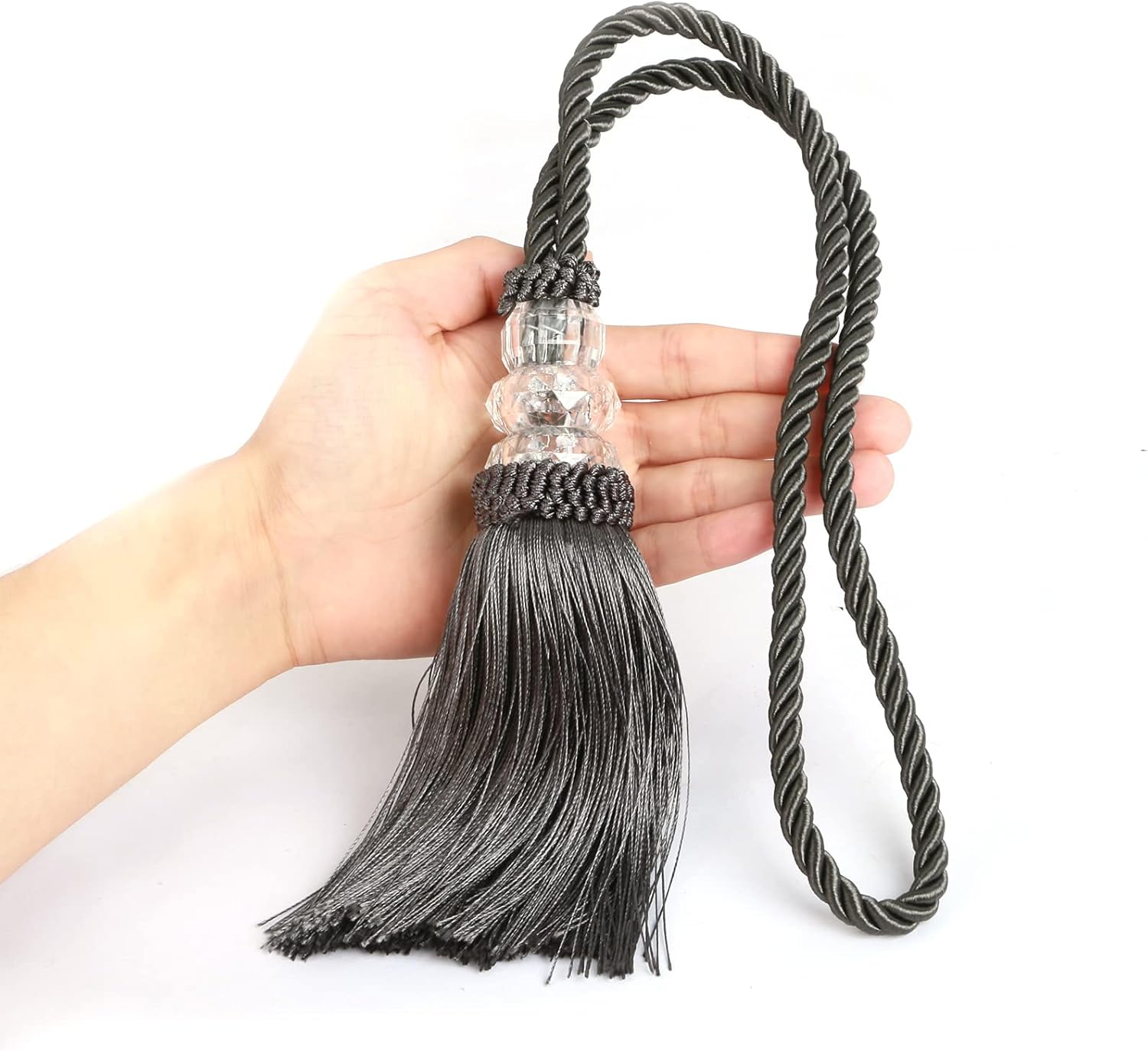 Curtain Tiebacks with Tassel 2 Pack Charcoal