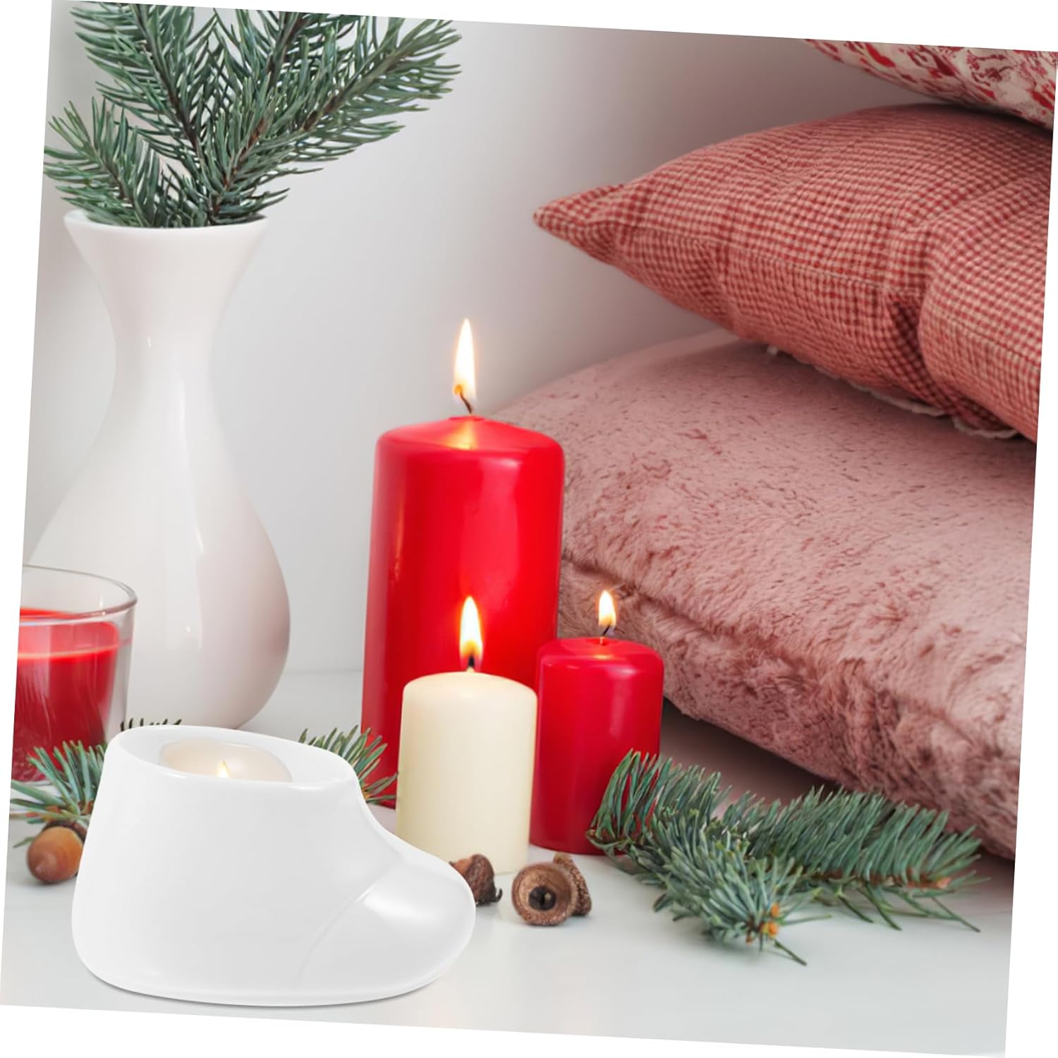 Christmas Boots Candle Holder for Holiday Decor