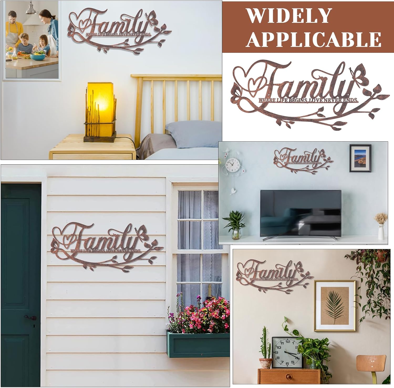 AUHOKY Family Love Wall Art Metal Sign Decor