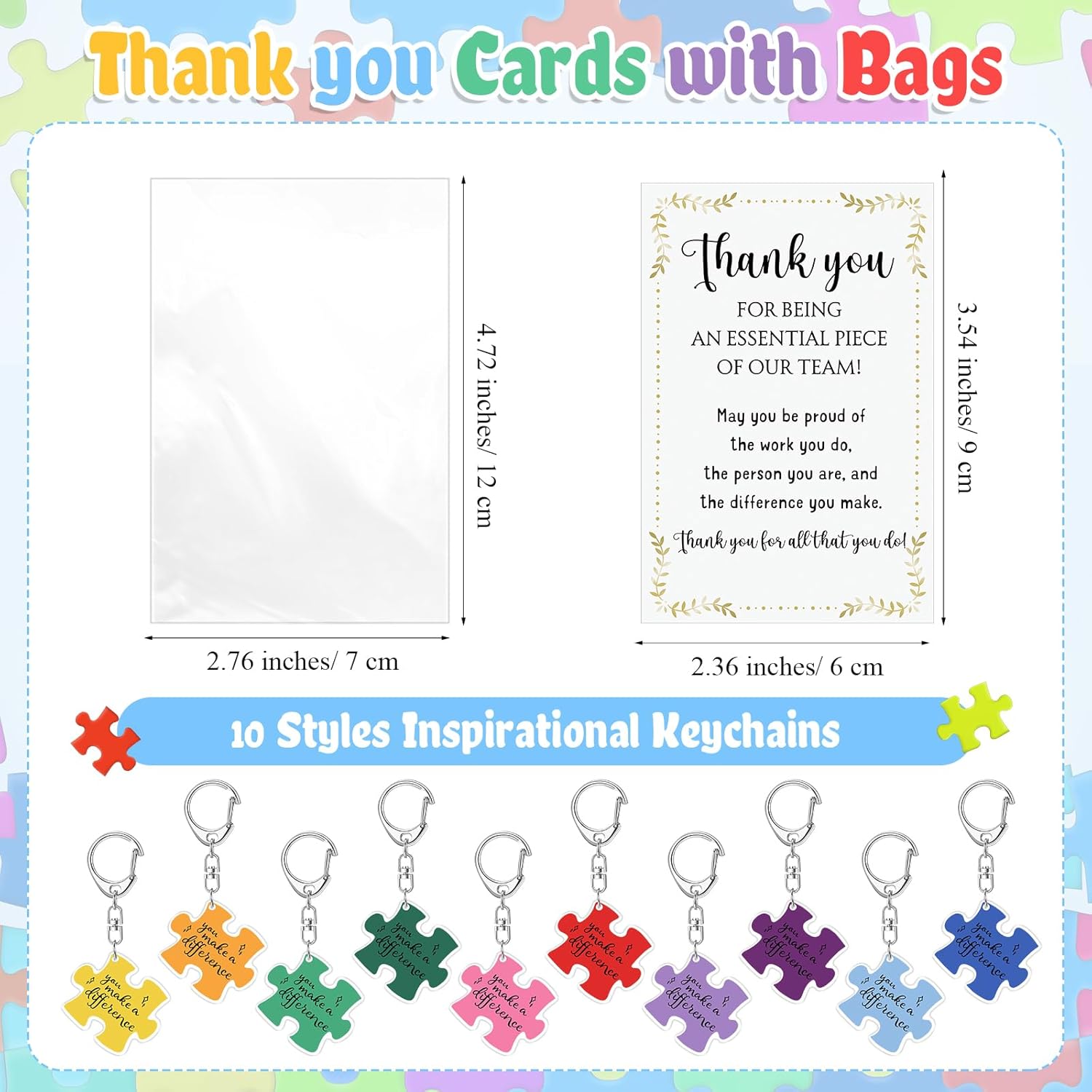 Geelin Team Puzzle Keychain Set for Appreciation Gifts