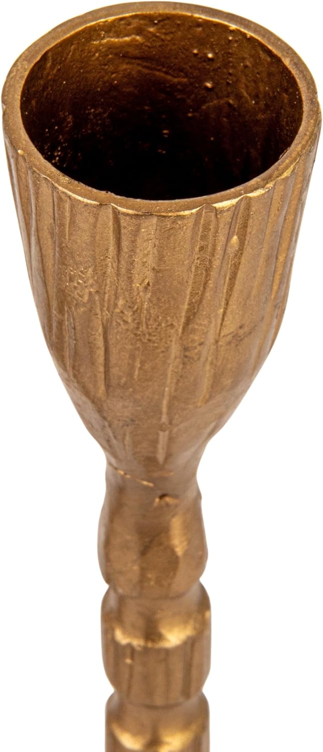 Creative Co-Op 4-Piece Gold Taper Candle Holders