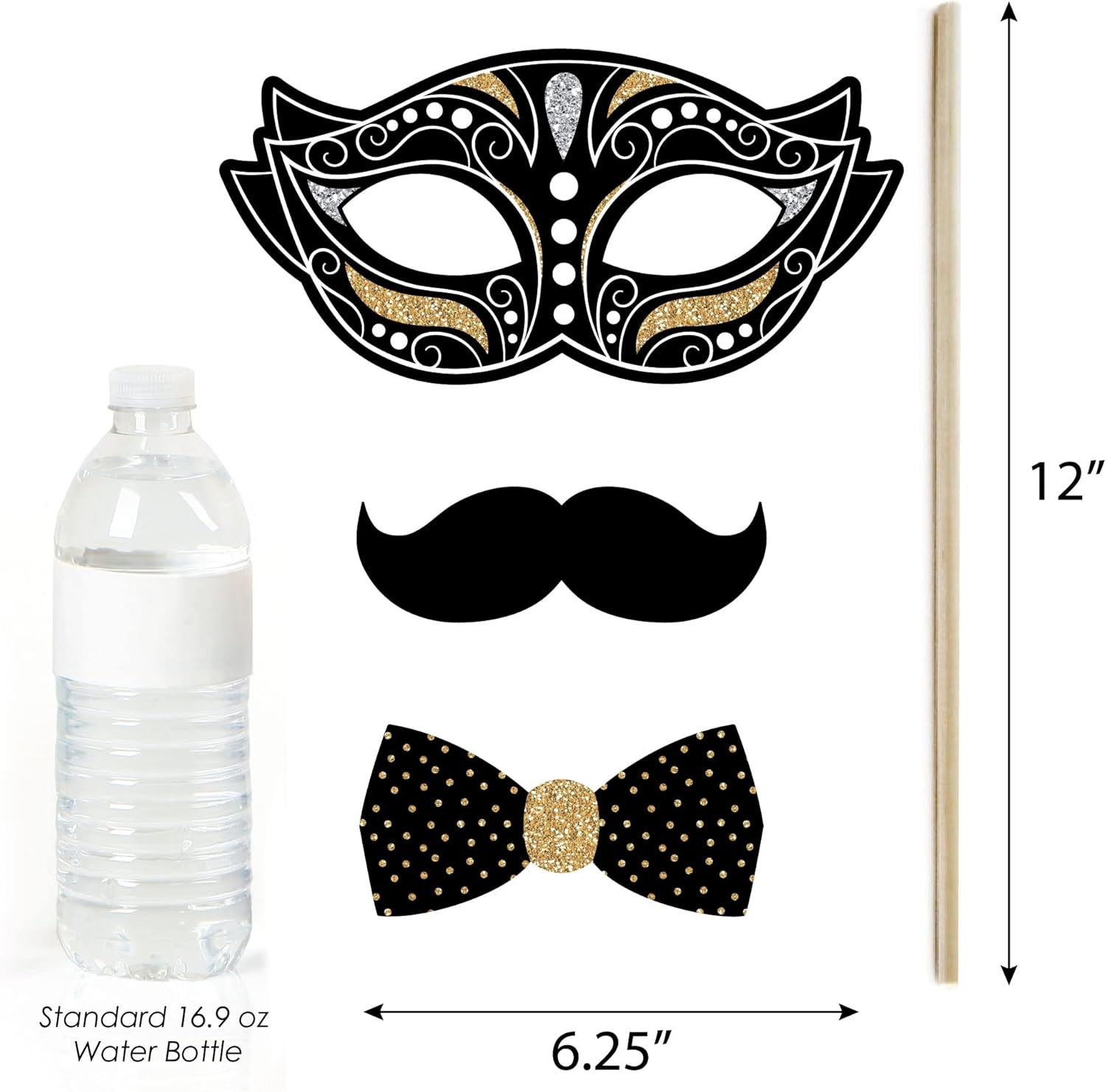 Big Dot of Happiness Venetian Mask Photo Booth Props 20 Count