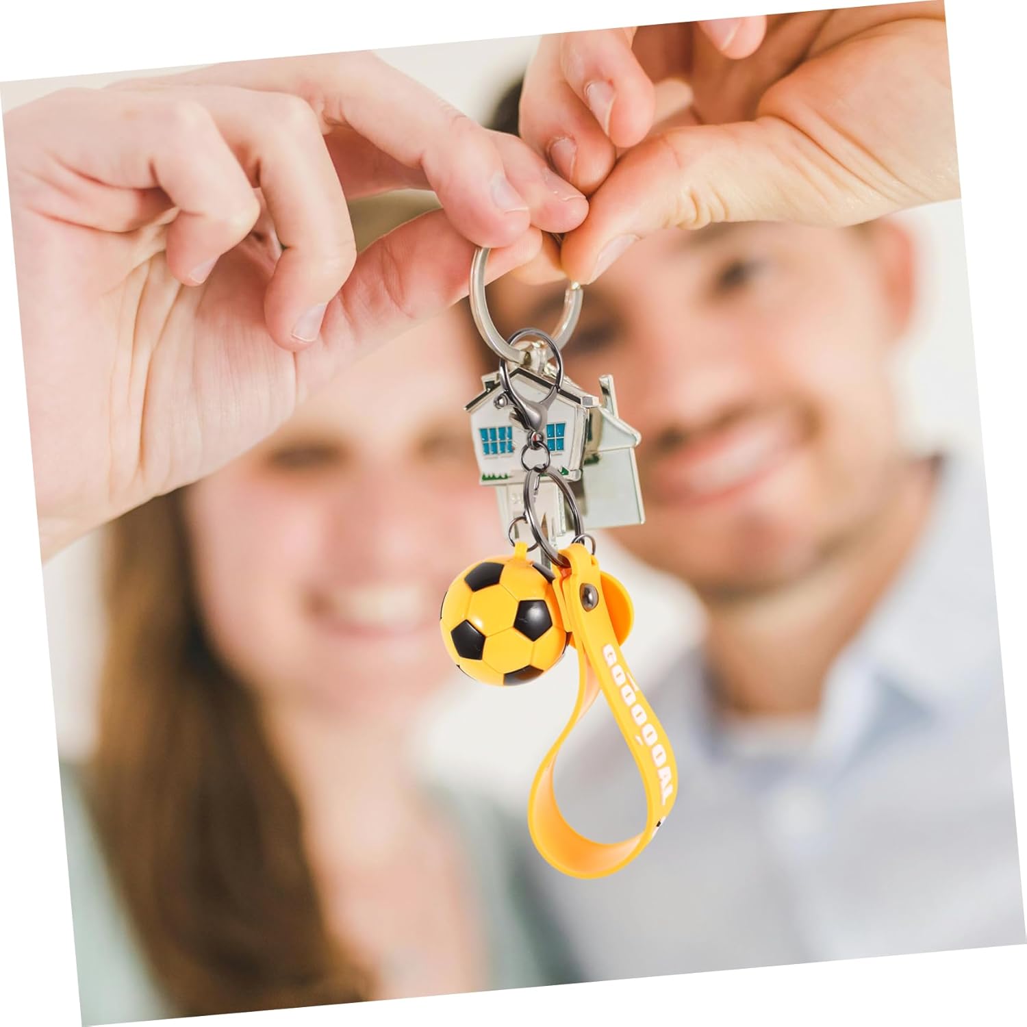PartyKindom 2 Pcs Soccer Keychain Football Pendant for Keys and Bags