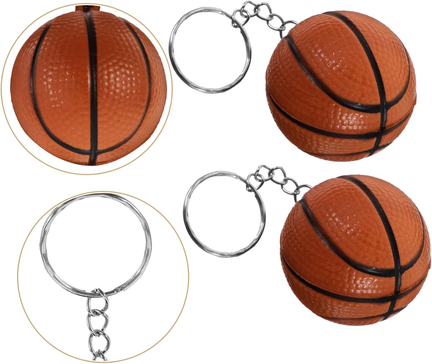 12Pcs Basketball PU Keychains for Backpacks and Bags