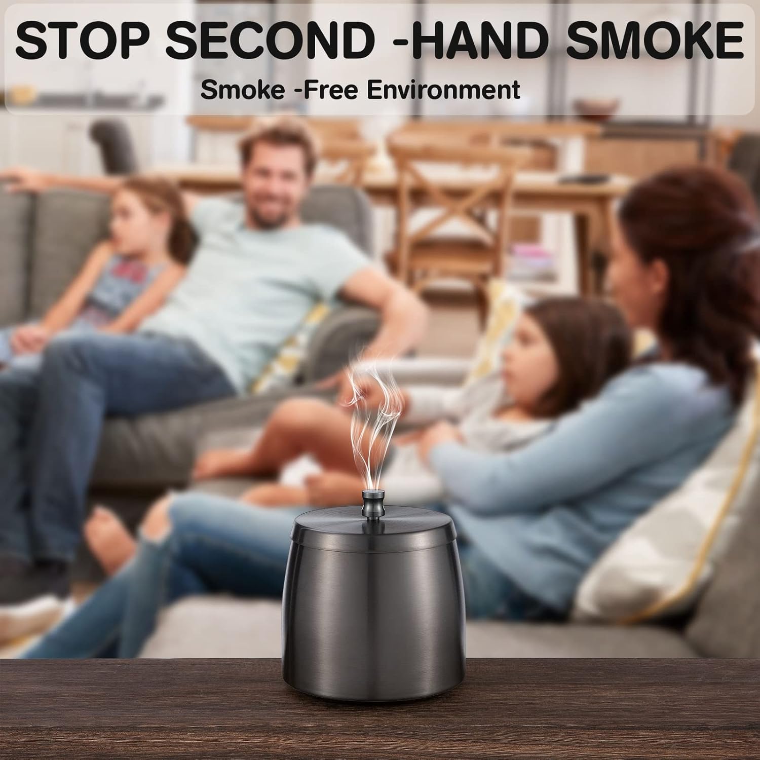 Yangbaga XL Windproof Ashtray with Lid for Cigarettes