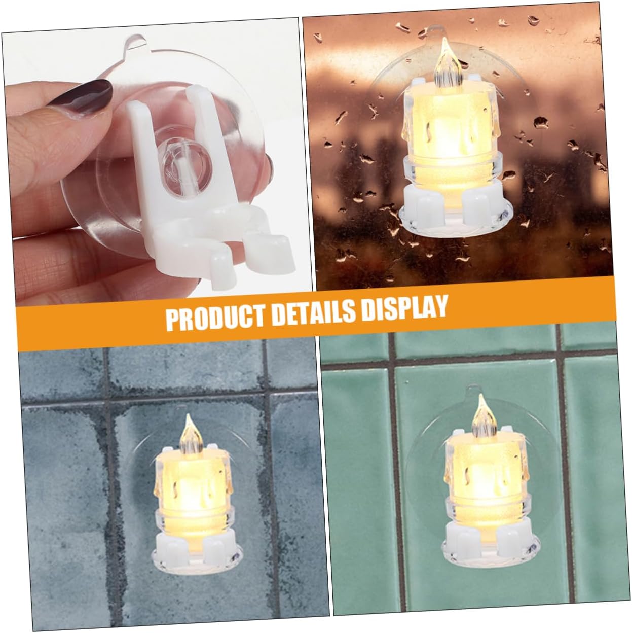 2pcs Transparent Suction Cup Candle Holders for Windows