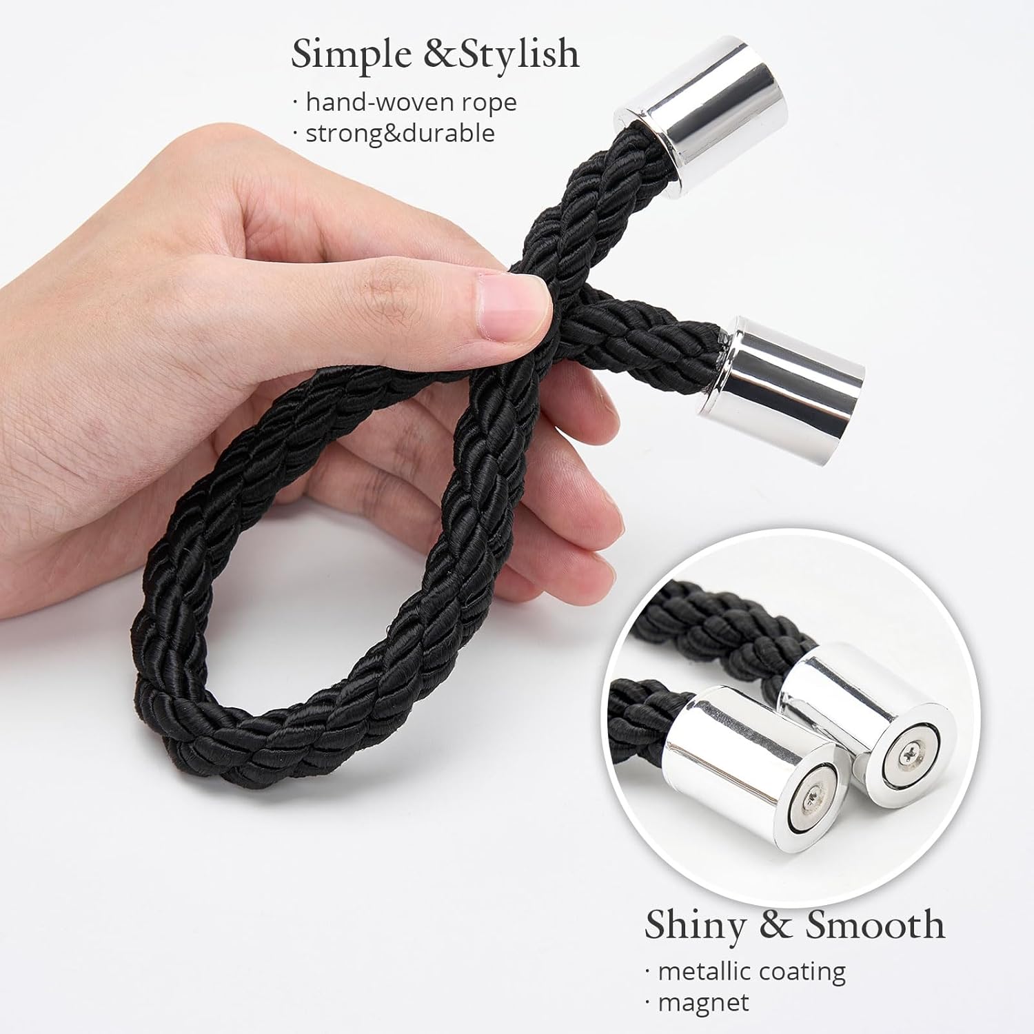 NICEEC 2 Pack Magnetic Curtain Tiebacks Modern Design
