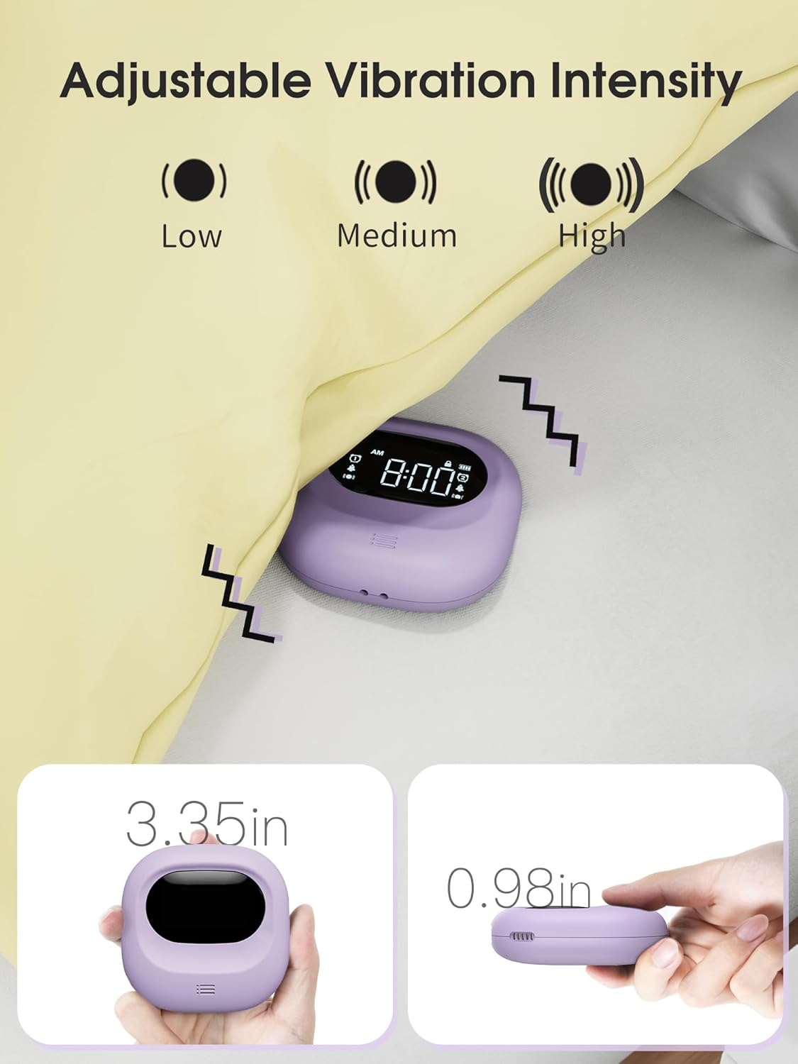 Roxicosly Super Strong Vibrating Alarm Clock for Heavy Sleepers