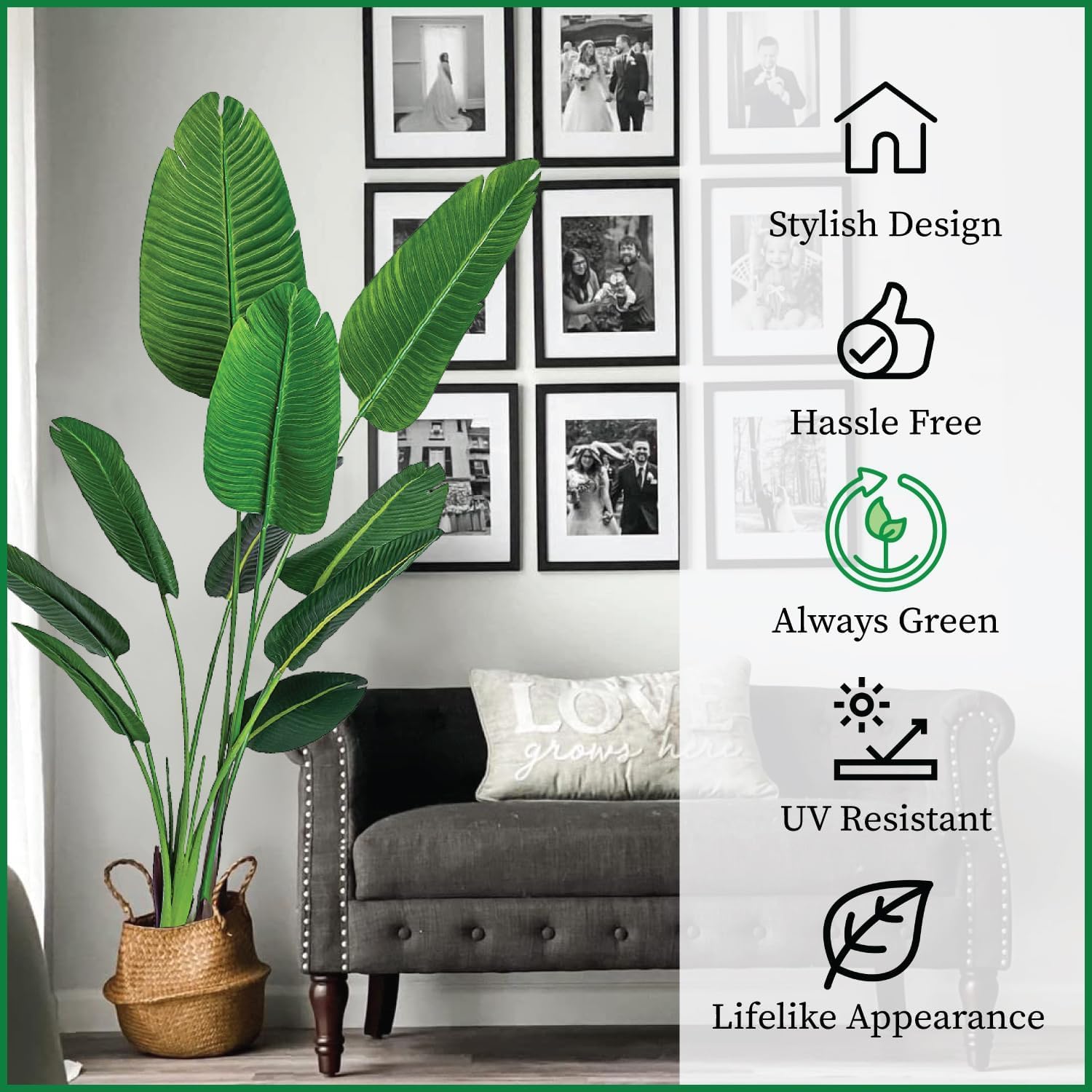 Bagari One 5 Foot Artificial Silk Bird of Paradise Tree Potted Plant