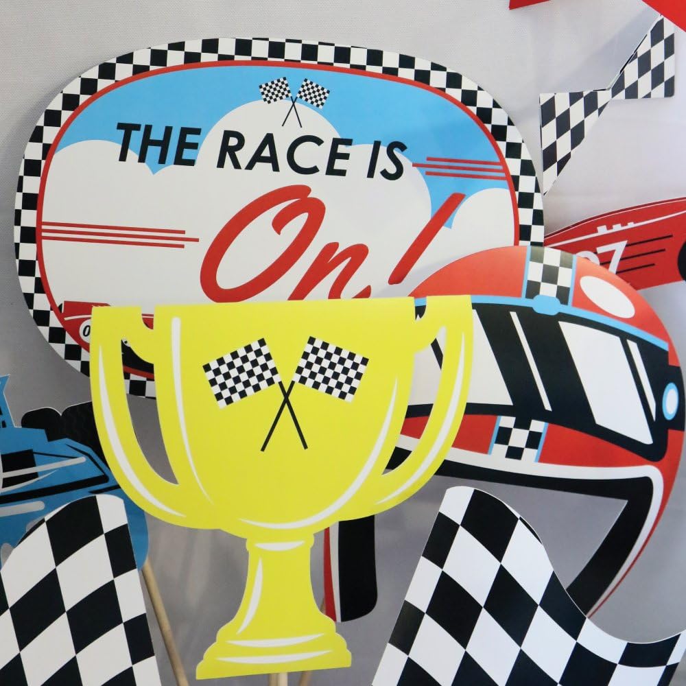 Big Dot of Happiness Lets Go Racing Photo Booth Props Kit 20 Count