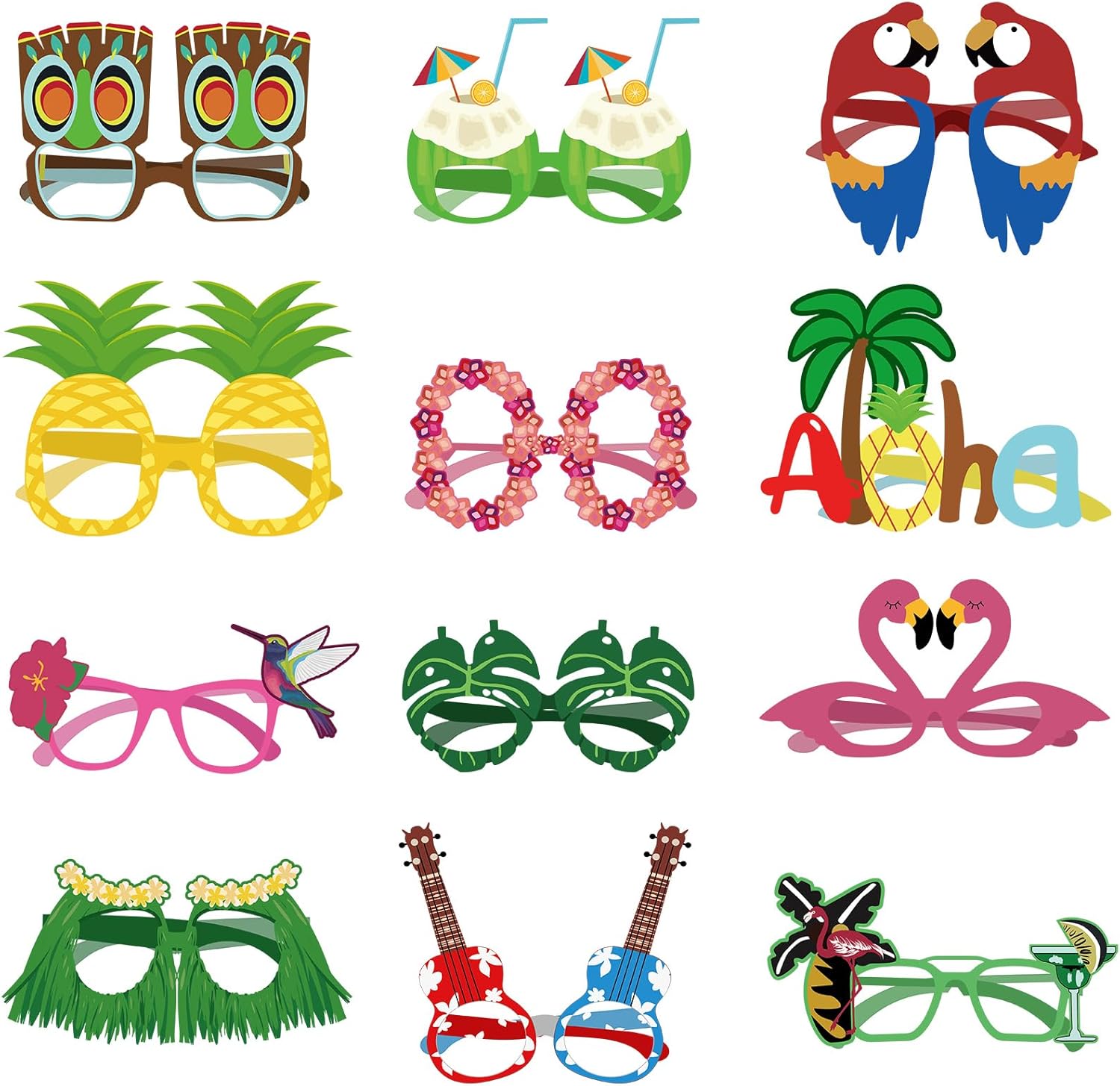 Jerify Funny Luau Party Sunglasses Set 24 Pieces