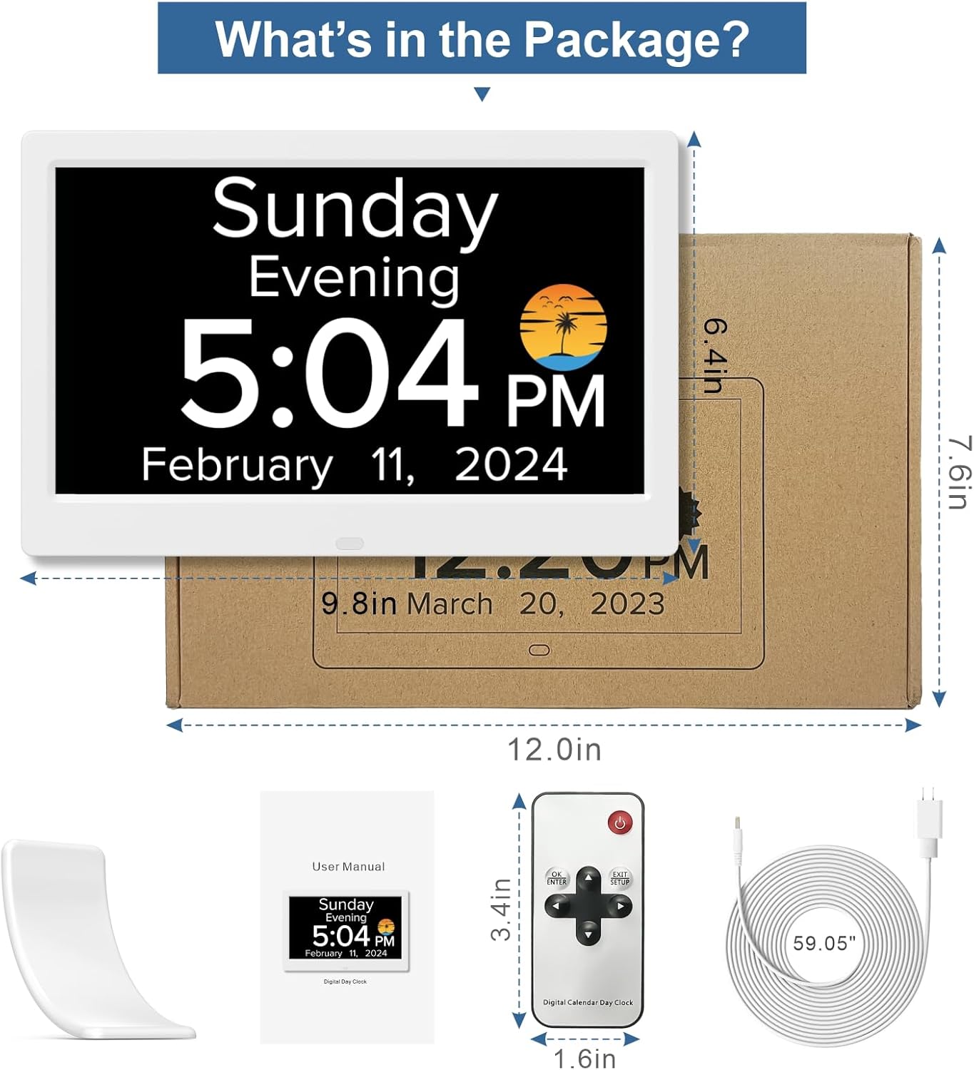 101 Inch Digital Dementia Alarm Clock for Seniors