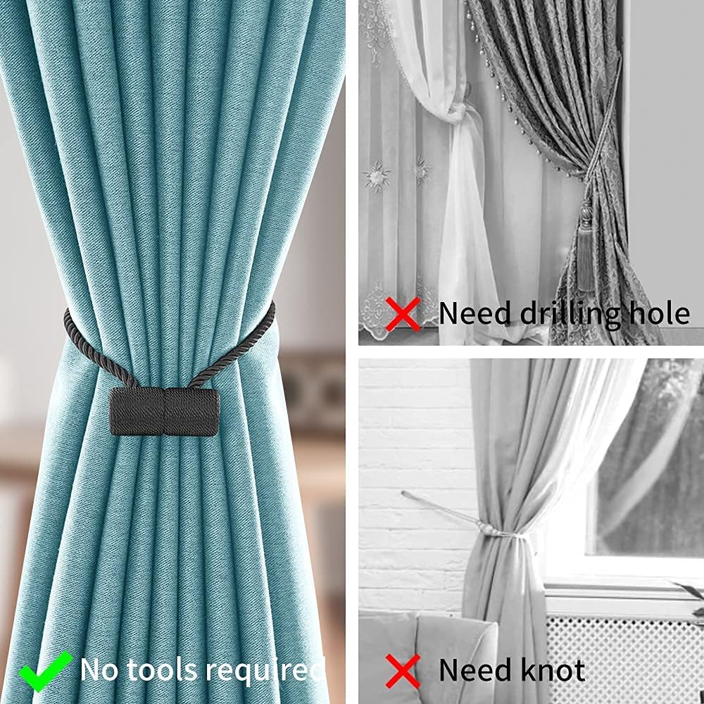 Modern Magnetic Curtain Holdbacks 2 Pack