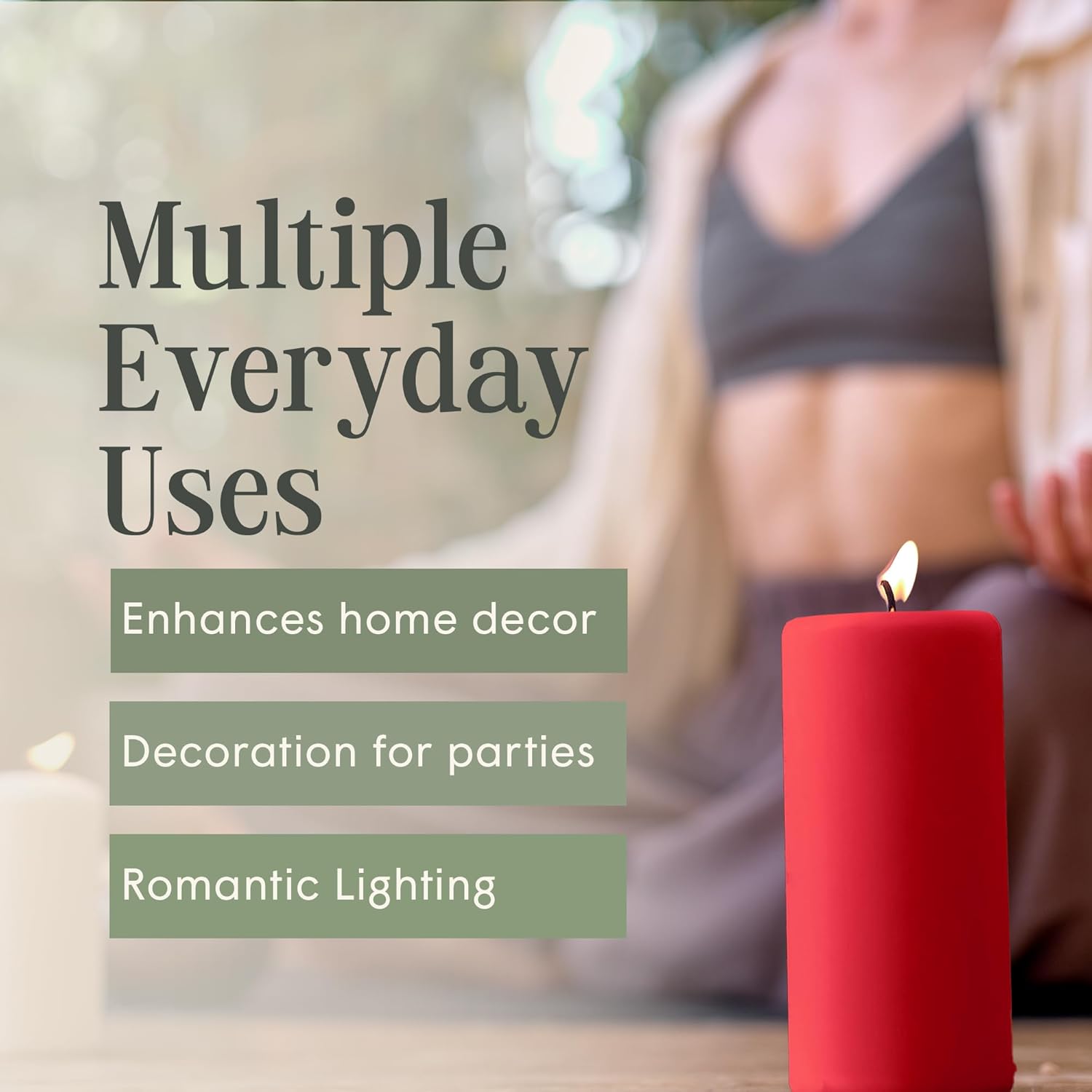 Mister Candle Dripless Unscented Pillar Candles Set of 3