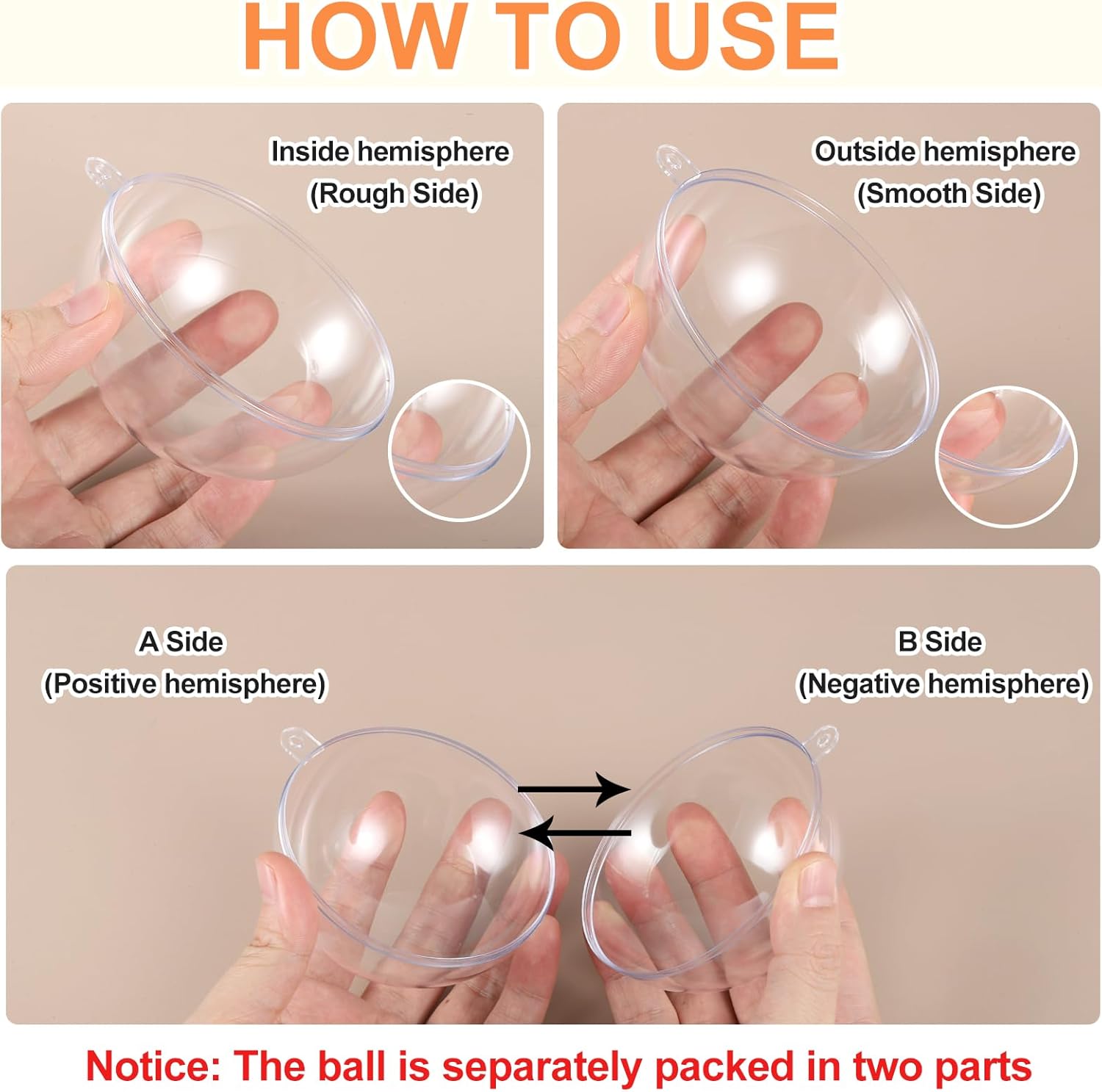 35 Inch Clear Ornament Ball with Wire 5pcs