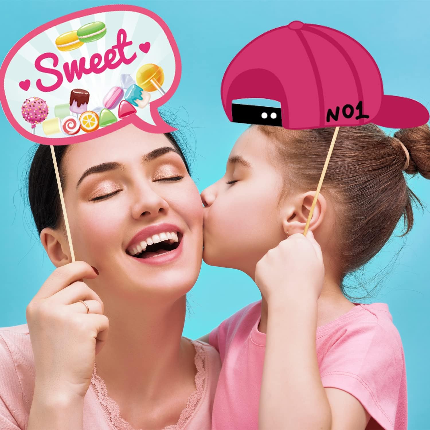 25 Pcs Candy Photo Booth Props with Stick