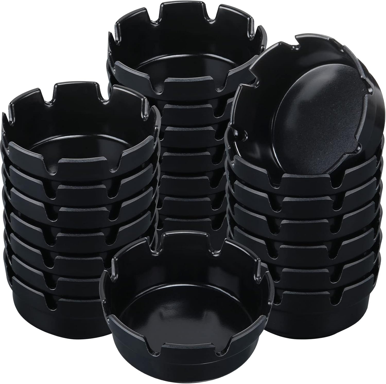 Reginary 24-Piece 4 Inch Round Ashtrays Bulk Set