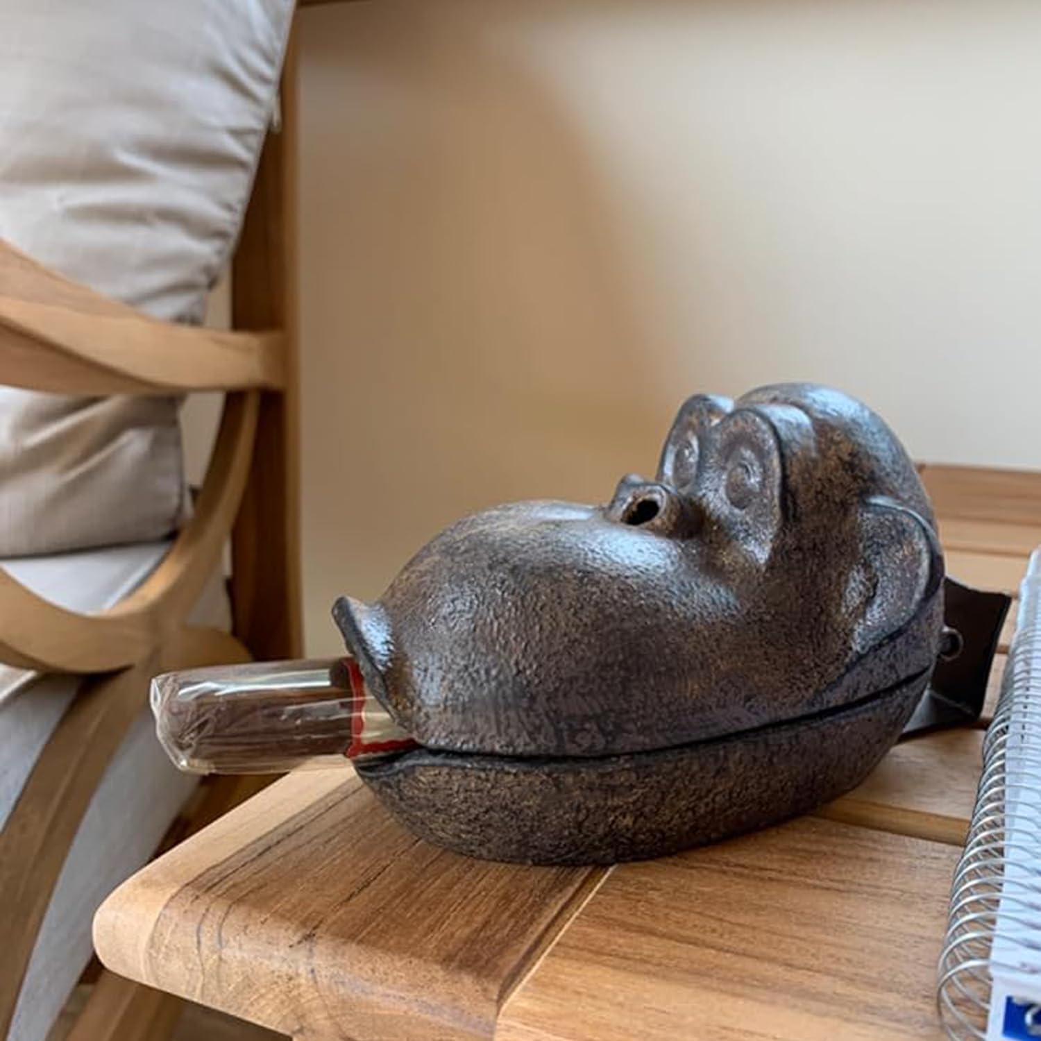 Monkey Ashtray for Cigar Lovers Cast Iron Decor