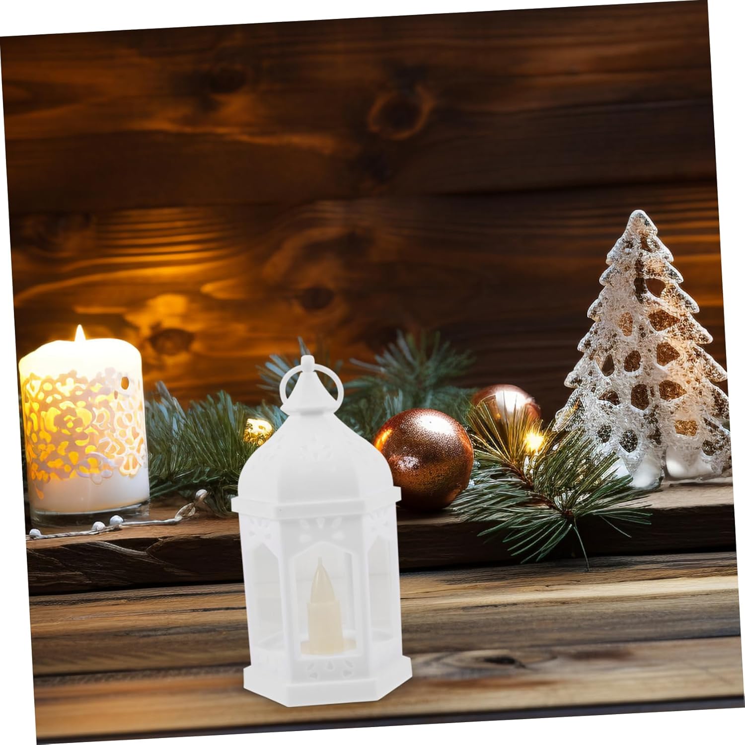 VOSAREA 1pc Elegant Iron Candleholder for Christmas Decor