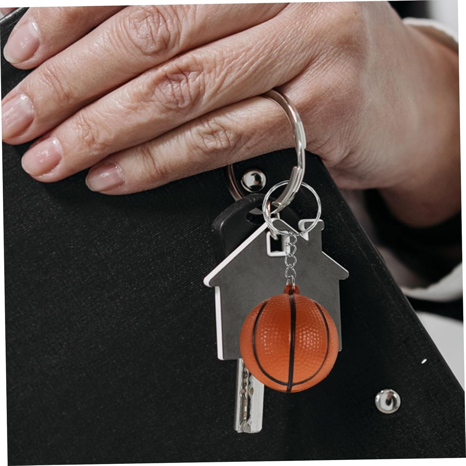 12Pcs Basketball PU Keychains for Backpacks and Bags