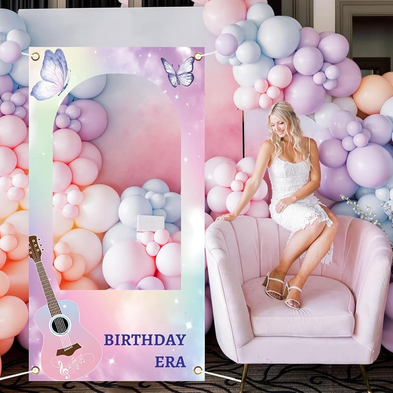 Super Star Music Themed Photo Booth Background for Girls Birthday Parties