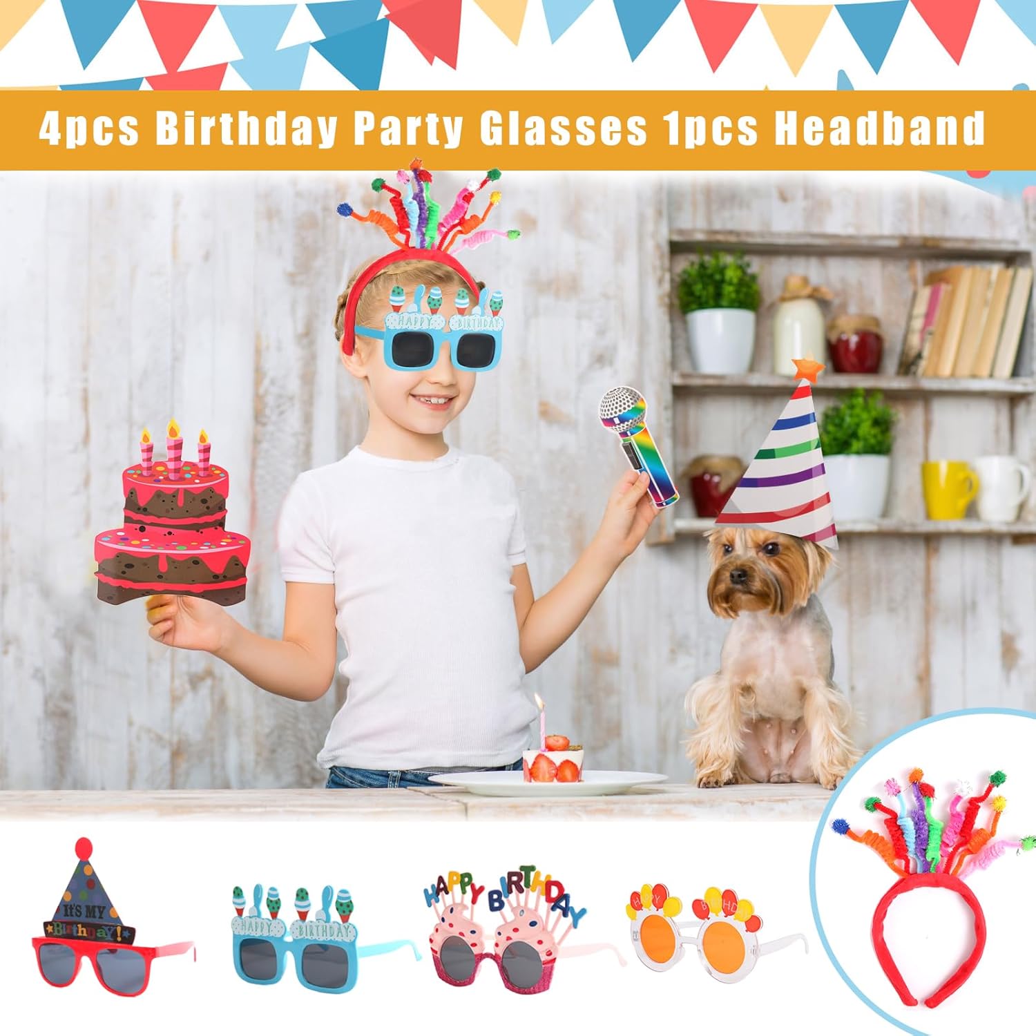 NICOWARM Large Birthday Photo Booth Props Kit