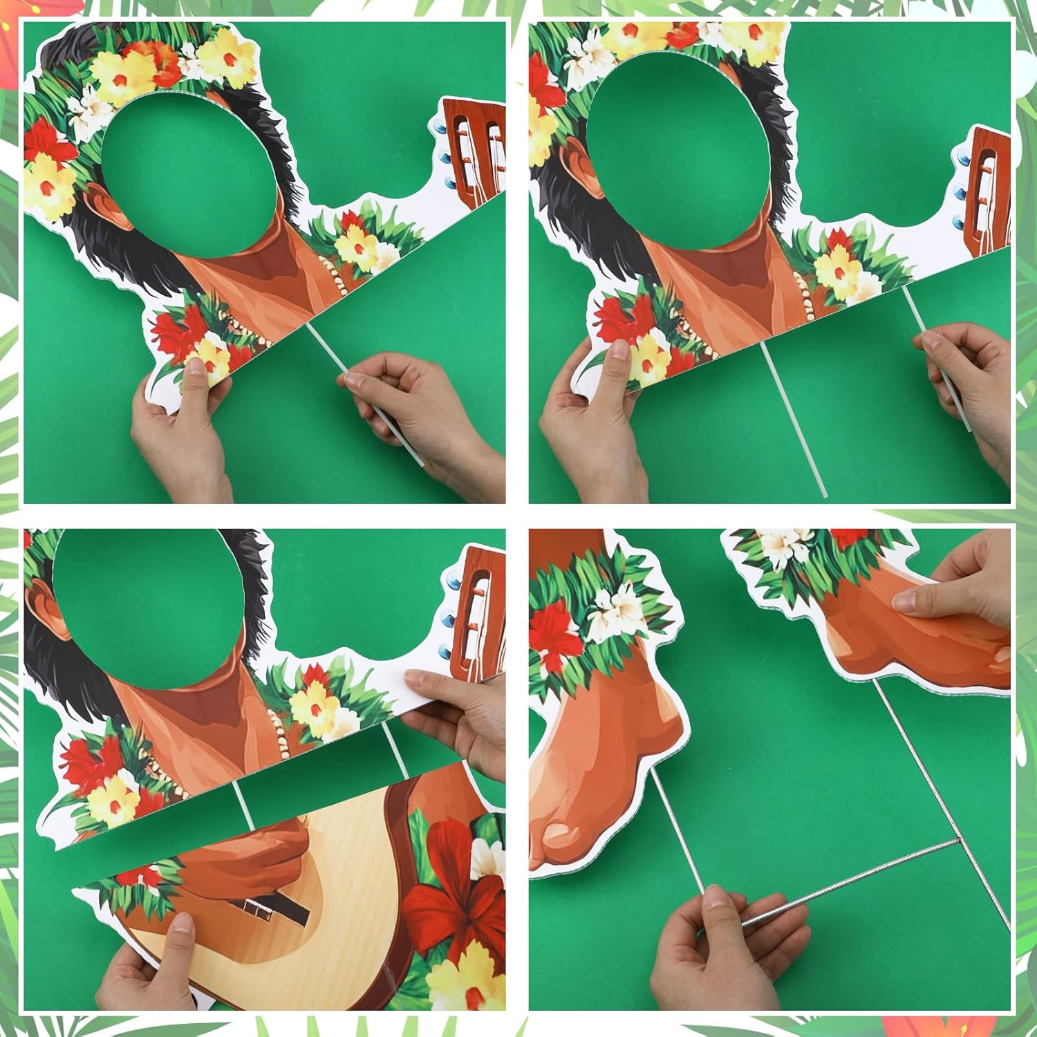 2 Pcs Life Size Hawaiian Couple Photo Props