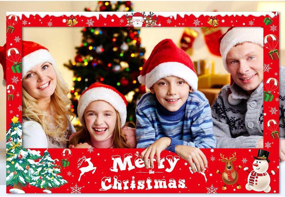 Christmas Photo Booth Frame with 6 Props