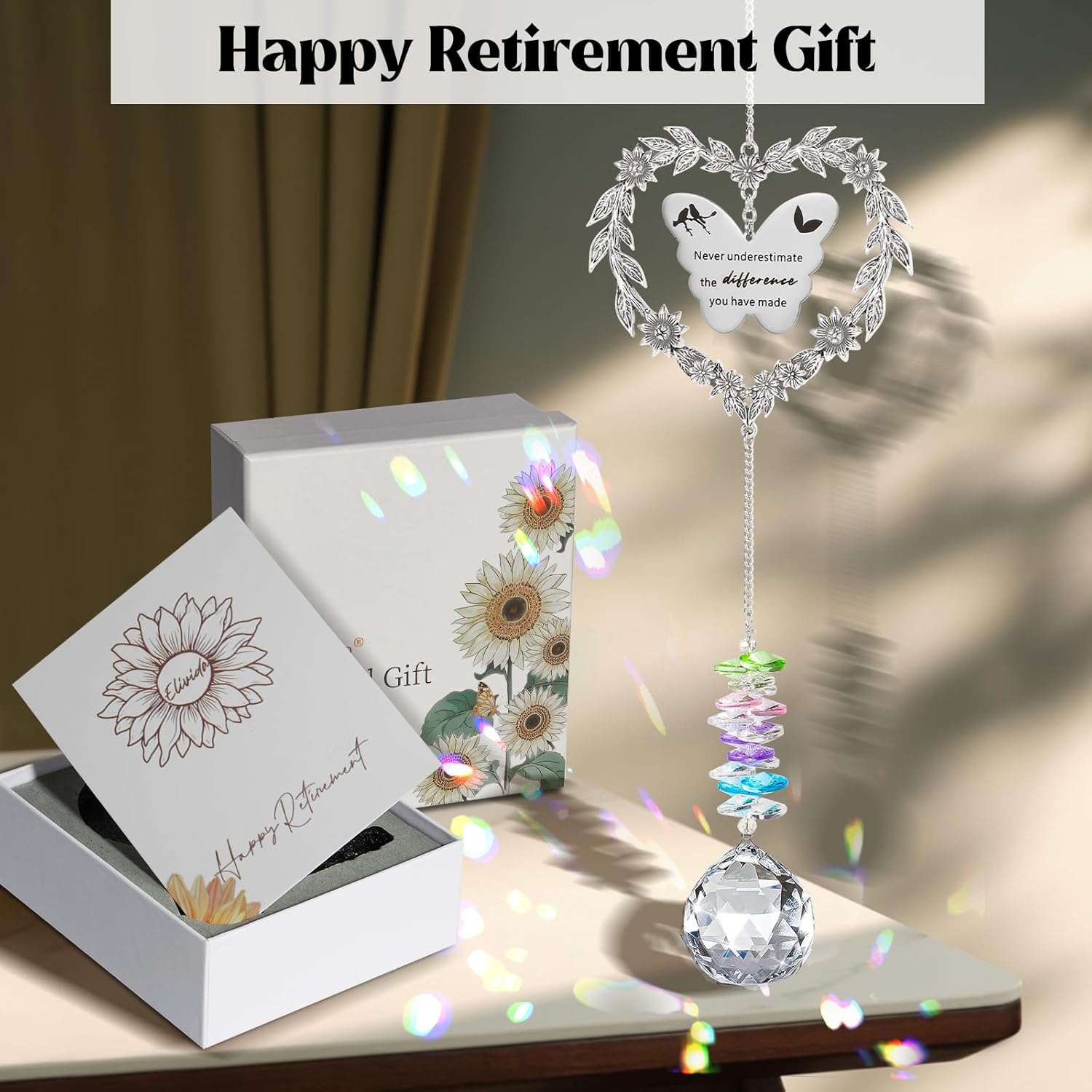 Retirement Gift Sun Catcher Crystal Prism