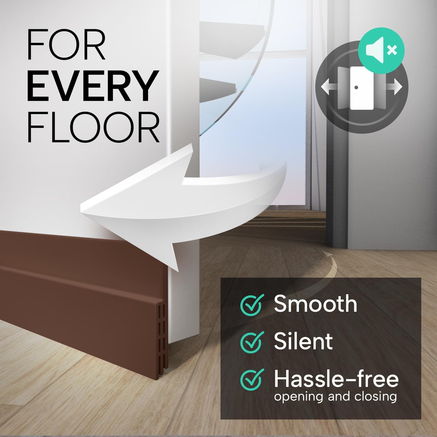 Vellure Door Draft Stopper - 2x39 Inch Brown Seal Strip