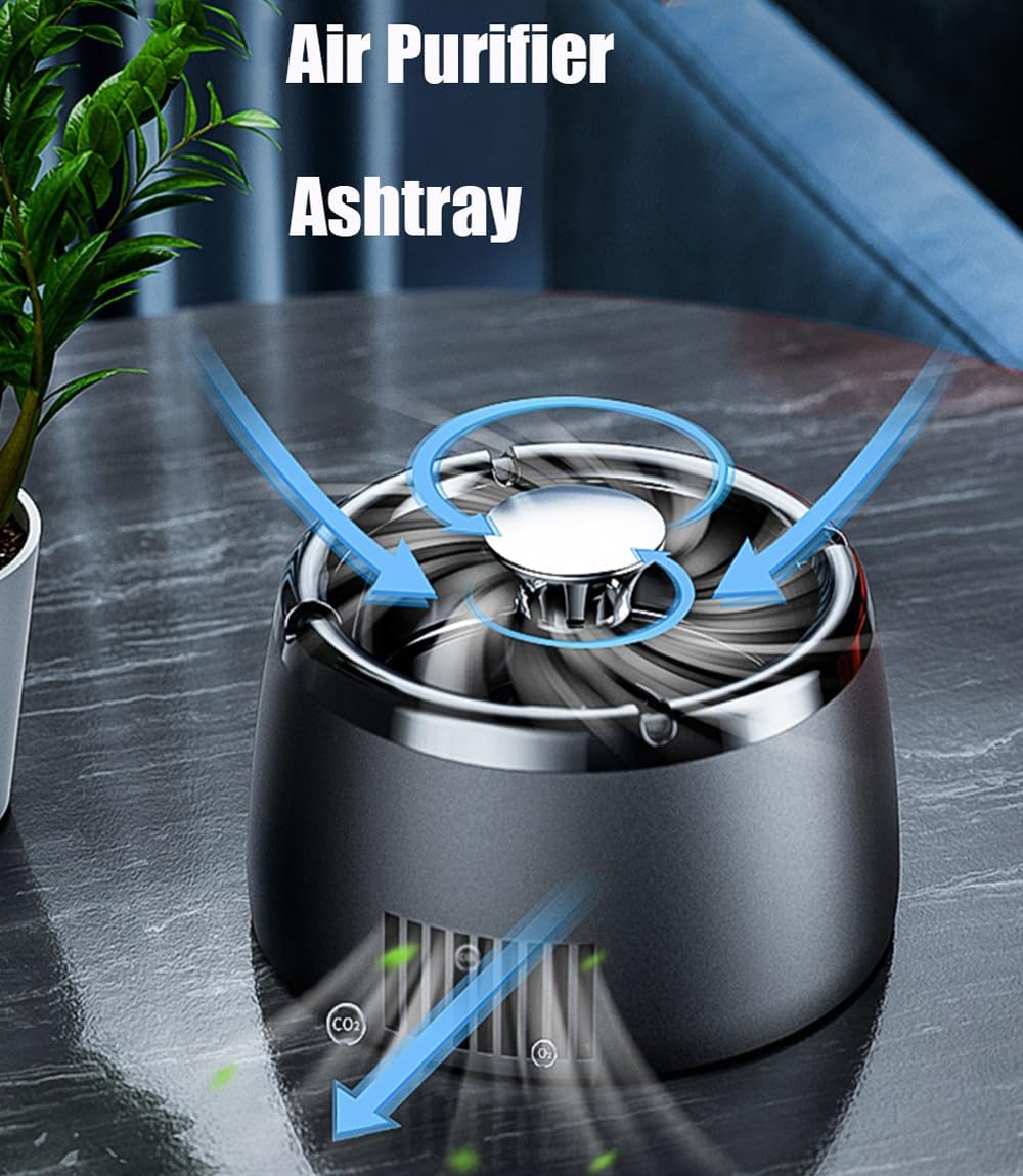 Smokeless Ashtray with Air Purifier Function USB Rechargeable 2 in 1