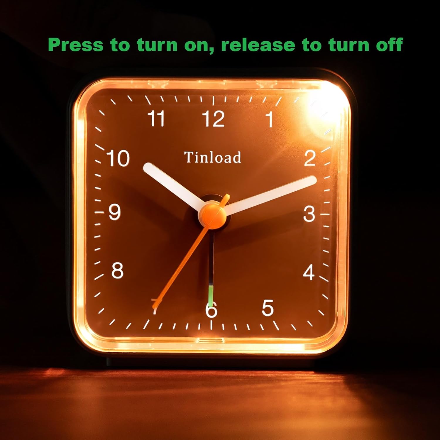 Classic Analogue Travel Alarm Clock with Snooze and Light