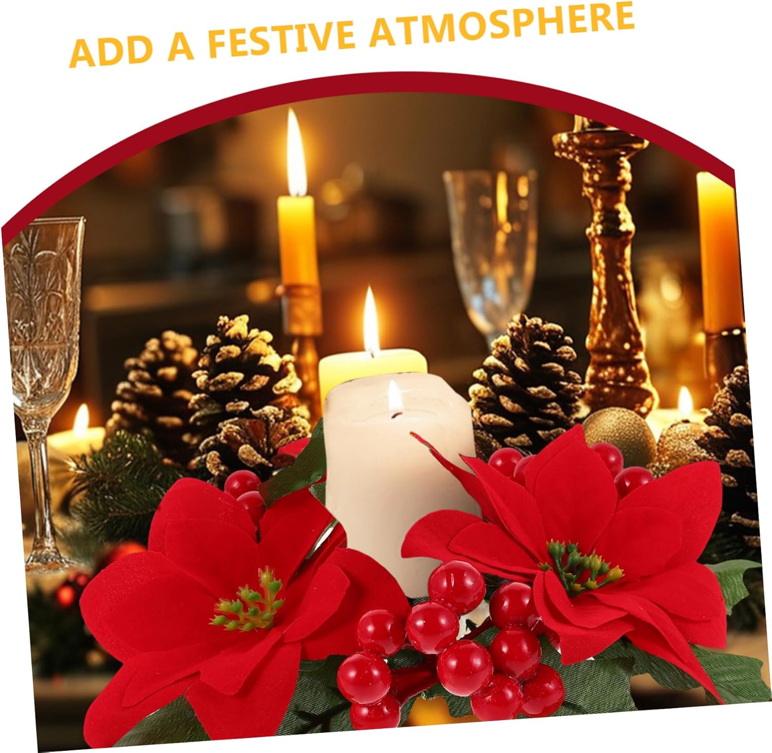 Wakauto Mini Christmas Candle Wreath Decor
