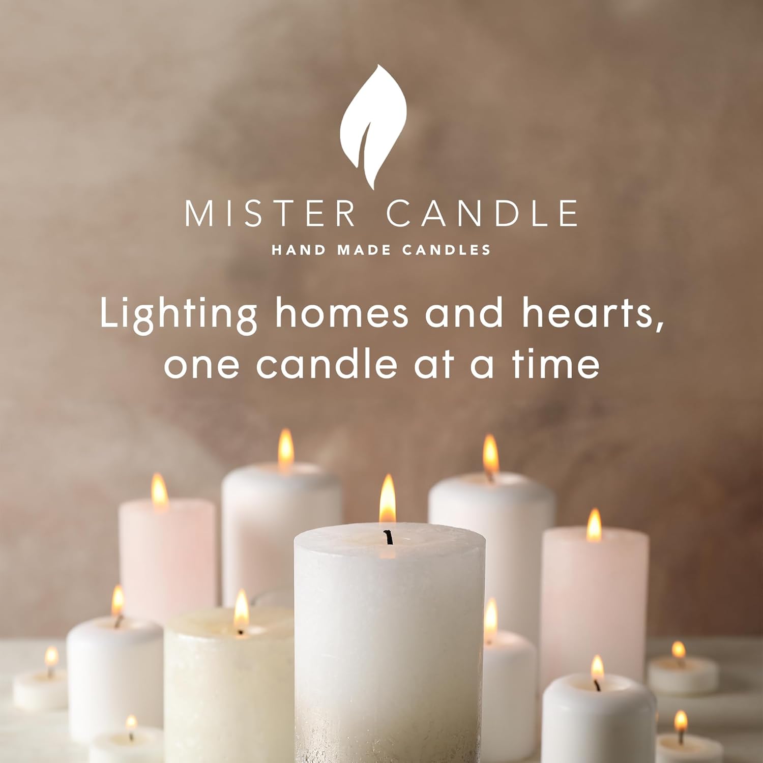 Mister Candle Dripless Unscented Pillar Candles Set of 3