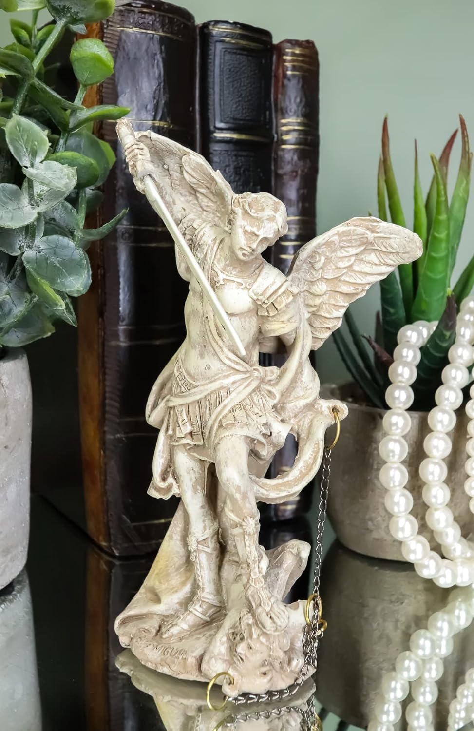 Ebros Ivory Painted Archangel Michael Statue 5 Inch