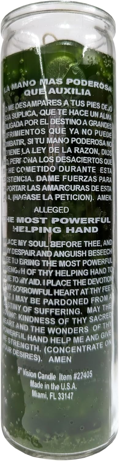 Most Powerful Helping Hand Green Pillar Candle