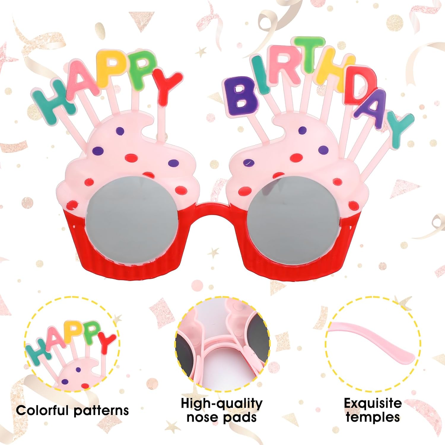 12 Pcs Birthday Sunglasses Funny Photo Booth Props for Adults