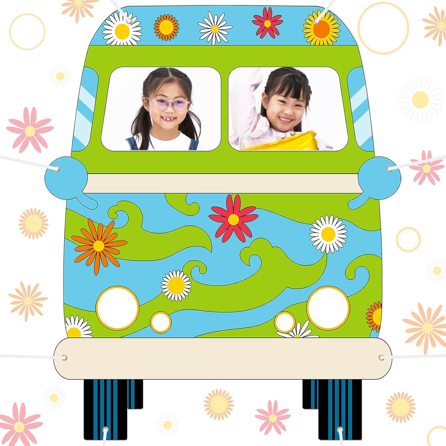 Funny Hippie Bus Photo Prop Banner for Parties