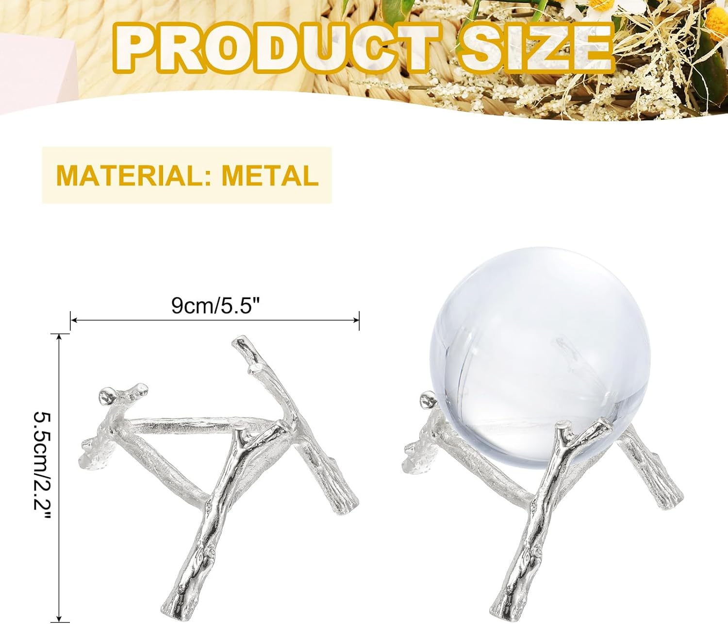 Uxcell 35 Inch Metal Crystal Ball Display Stand