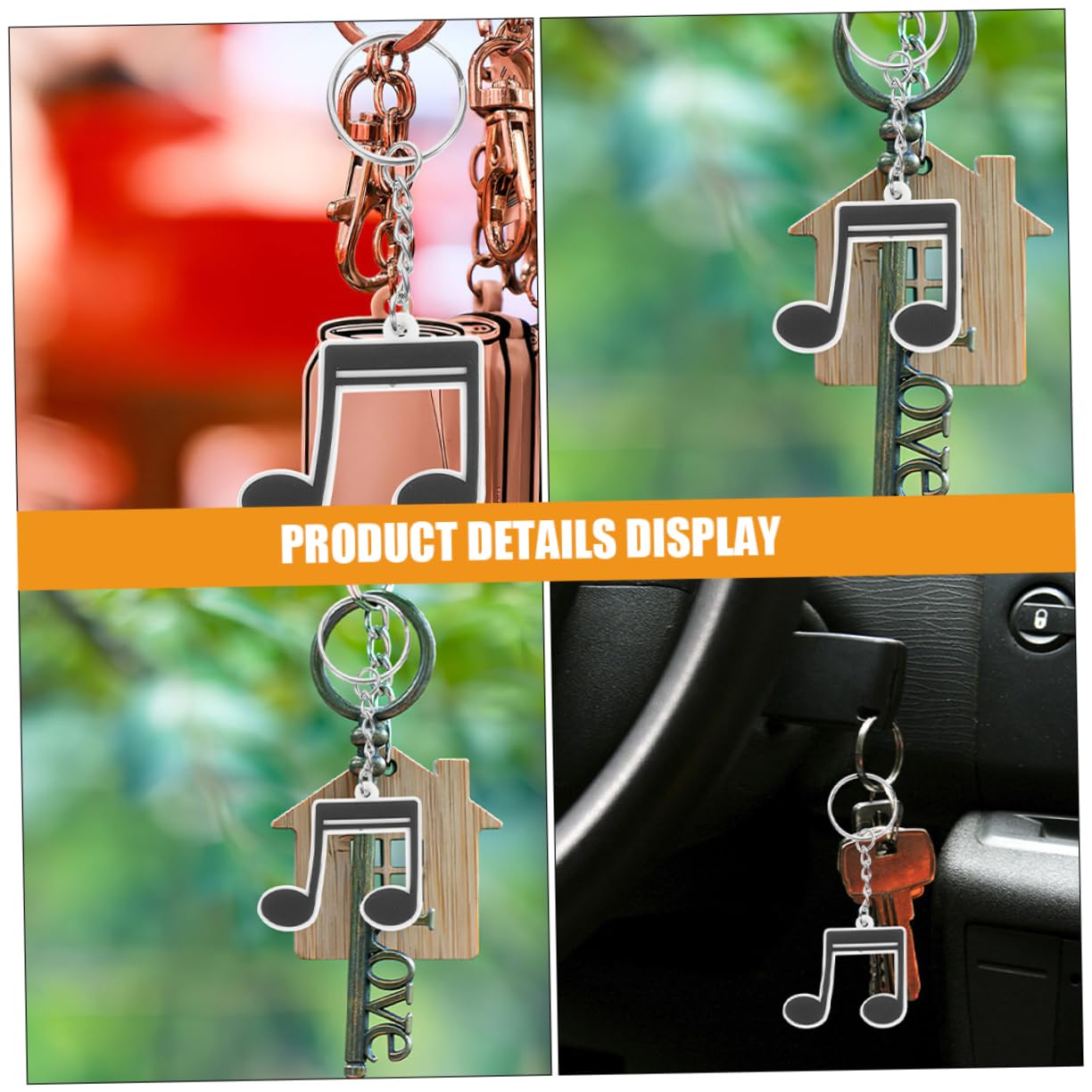 DECHOUS 12pcs Music Note Keychains for Retro Party Favors