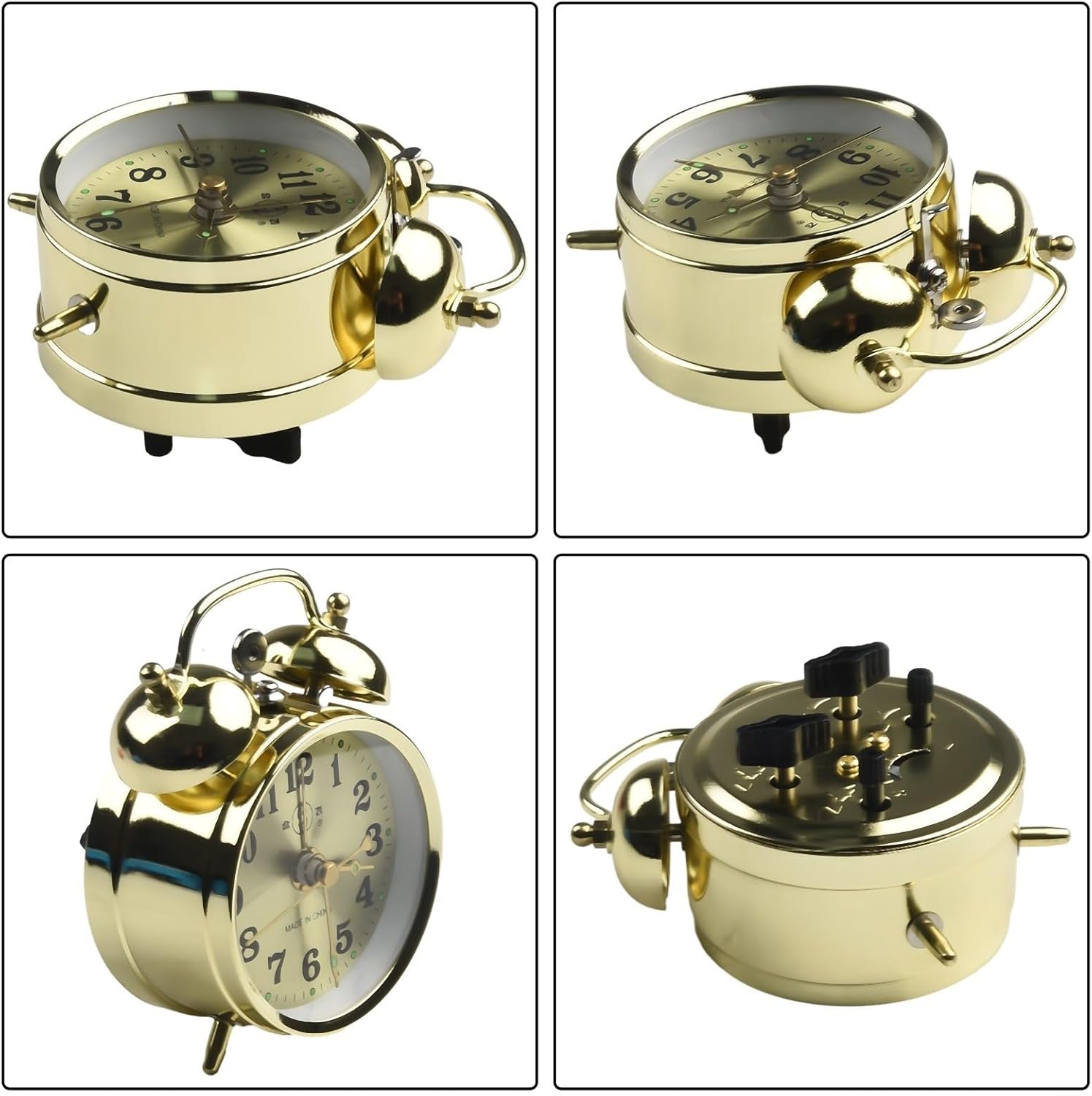 Vintage Mechanical Gold Horseshoe Alarm Clock