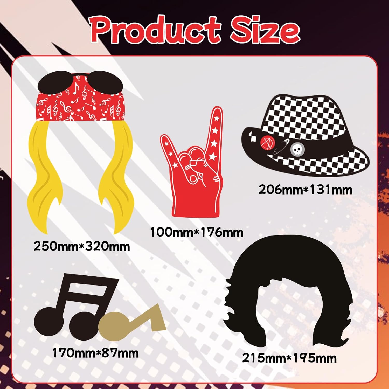 Paper Jazz Rock and Roll Party Decorations 18pcs