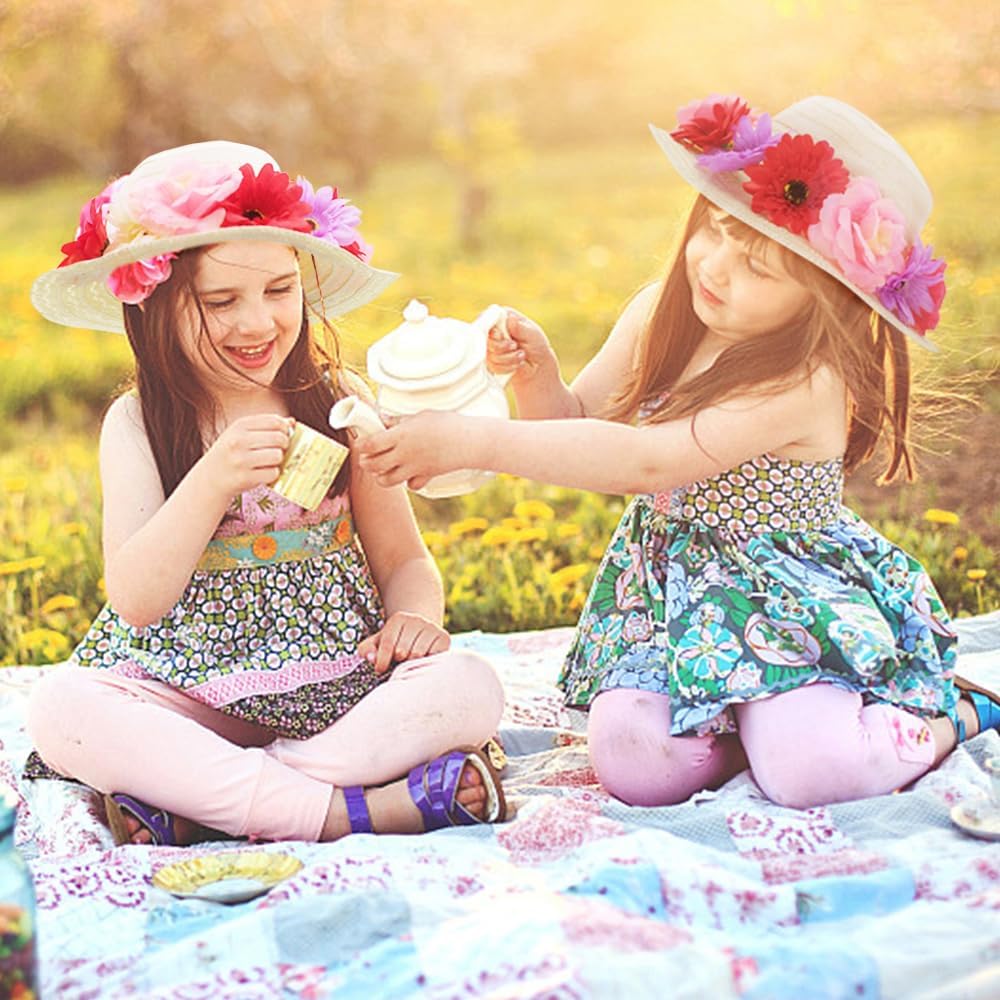 VoizVony 297 Pcs DIY Tea Party Hats for Girls