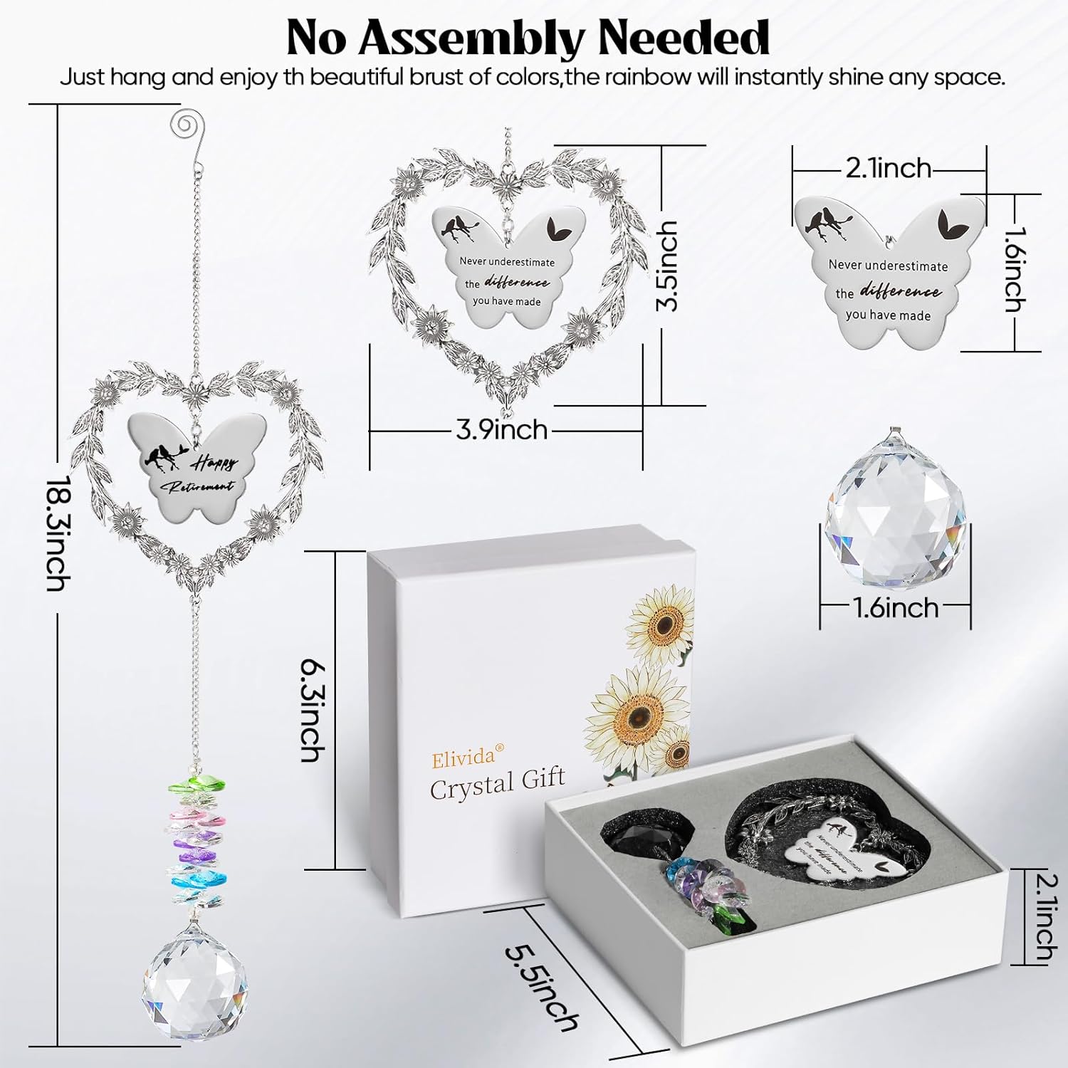 Retirement Gift Sun Catcher Crystal Prism