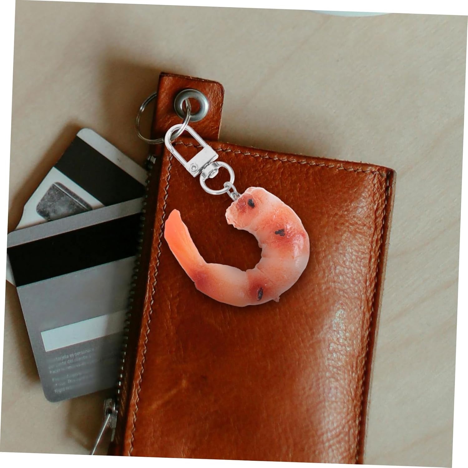 VALICLUD 4pcs Creative Imitation Shrimp Keychain Charms