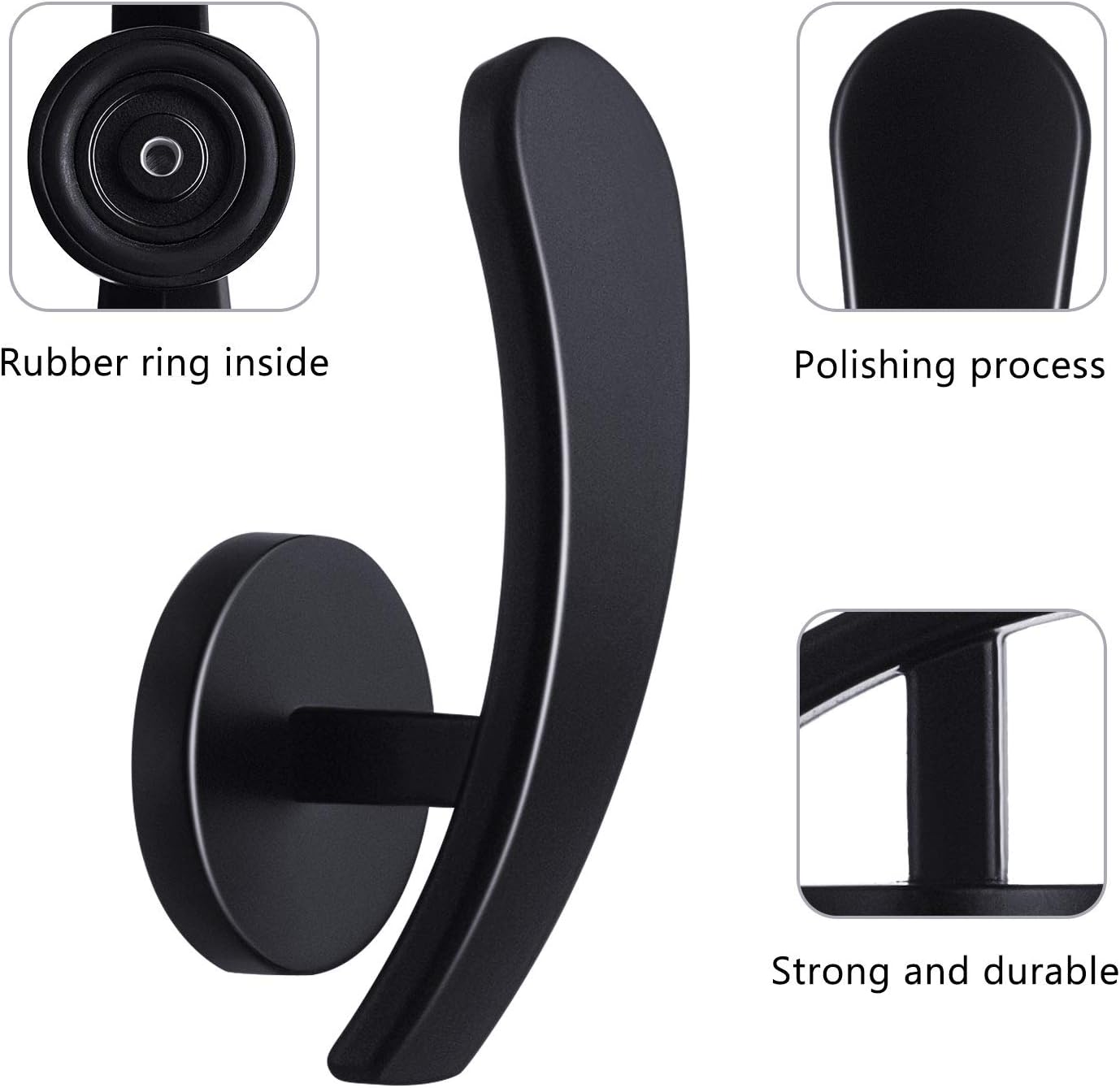 Furge 4 Piece Curtain Holdback Set Black